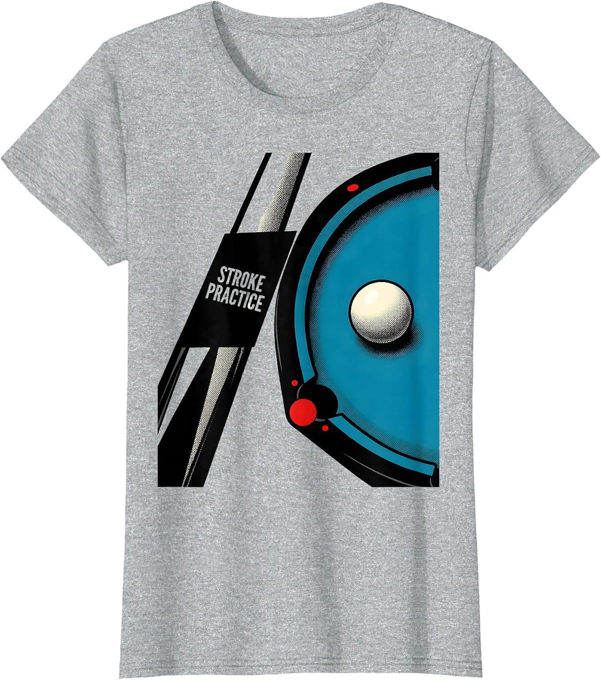 Stroke Practice Funny Billiards Player Gift For Grandpa Dad T-Shirt - Heather Grey