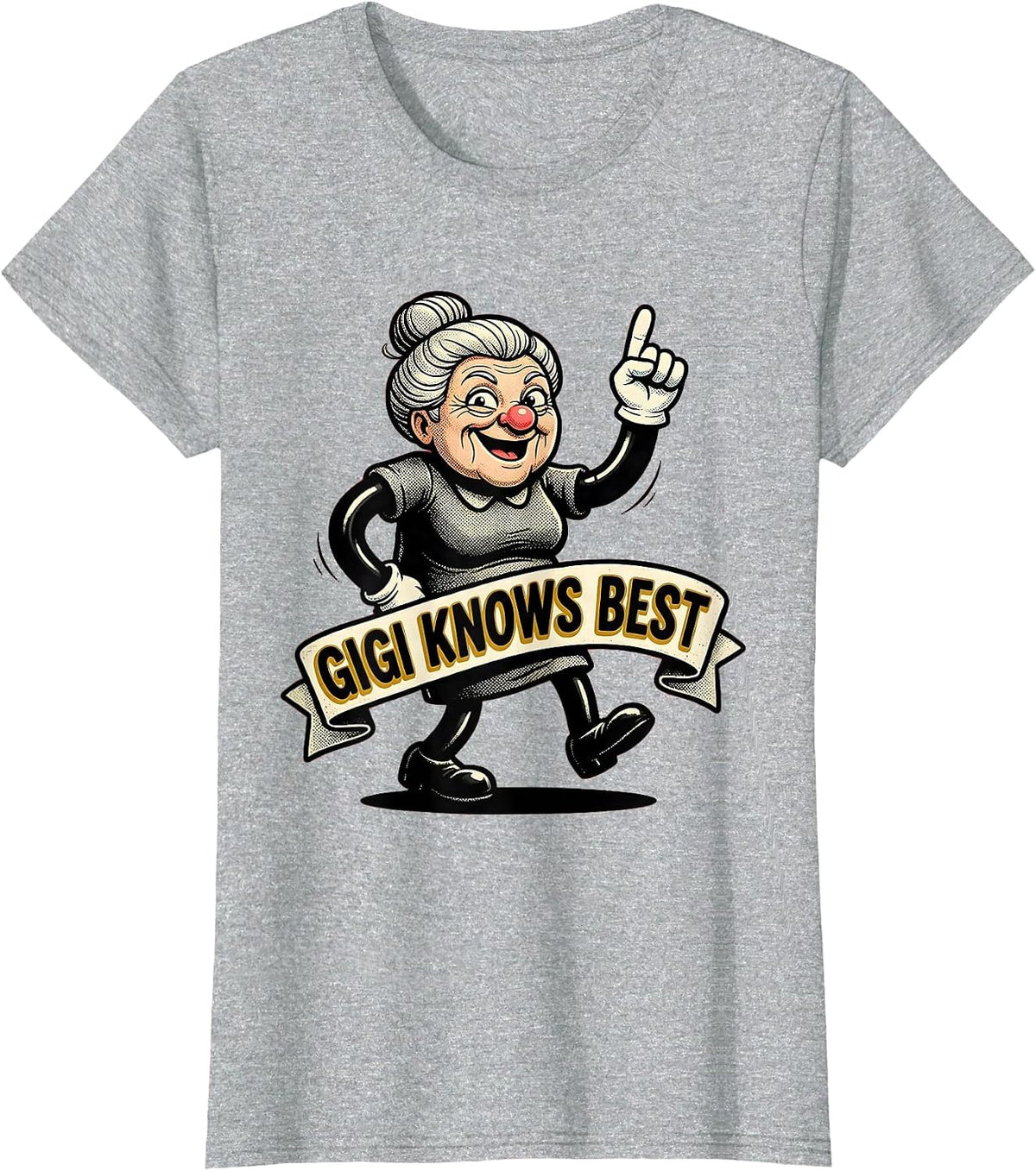 Gigi Knows Best Grandma Design T-Shirt - Heather Grey