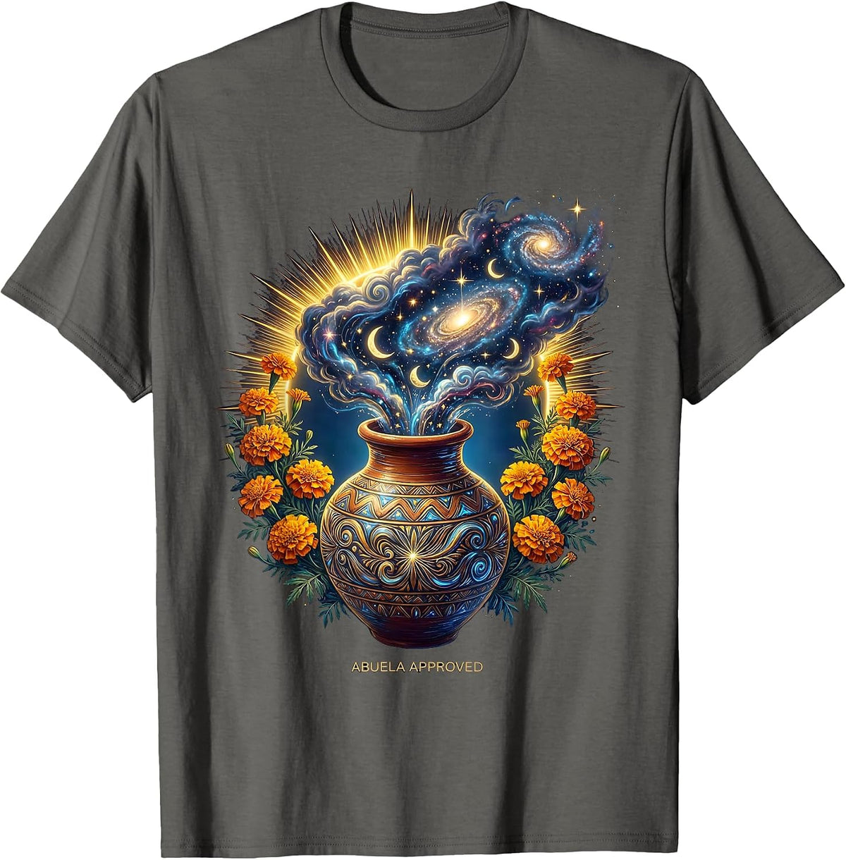 Men's Abuela Approved Latina Heritage Design T-Shirt - Asphalt Grey