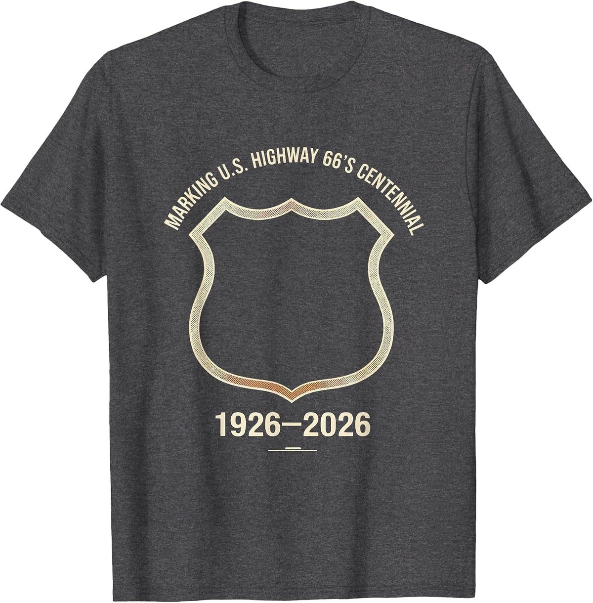 Men's Marking U.S. Highway 66's Centennial, 1926–2026 Vintage T-Shirt - Dark Heather Grey
