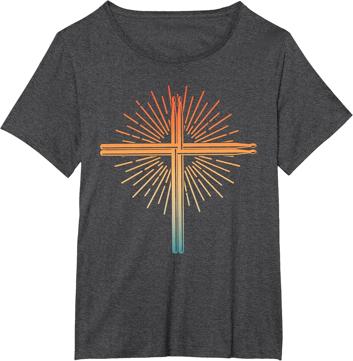 Cool Drummer Art for Men Women Boys Drum Christian Drummer T-Shirt - Dark Heather Grey