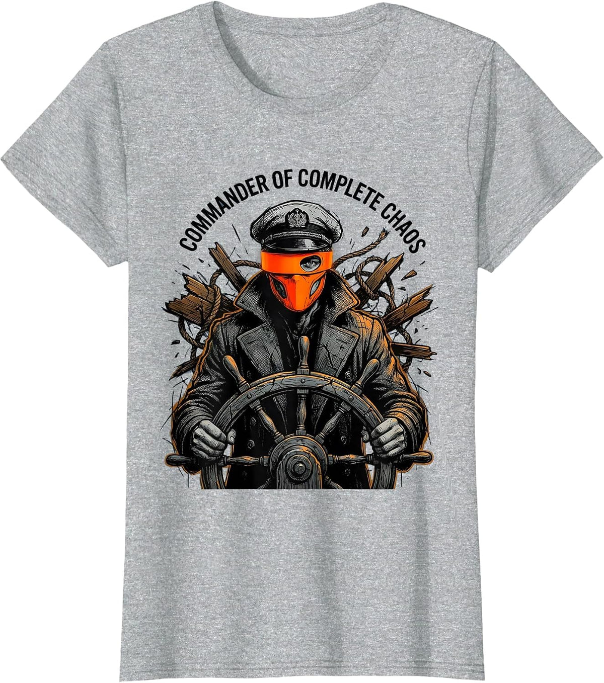 I Run A Tight Shipwreck Commander Of Complete Chaos T-Shirt - Heather Grey