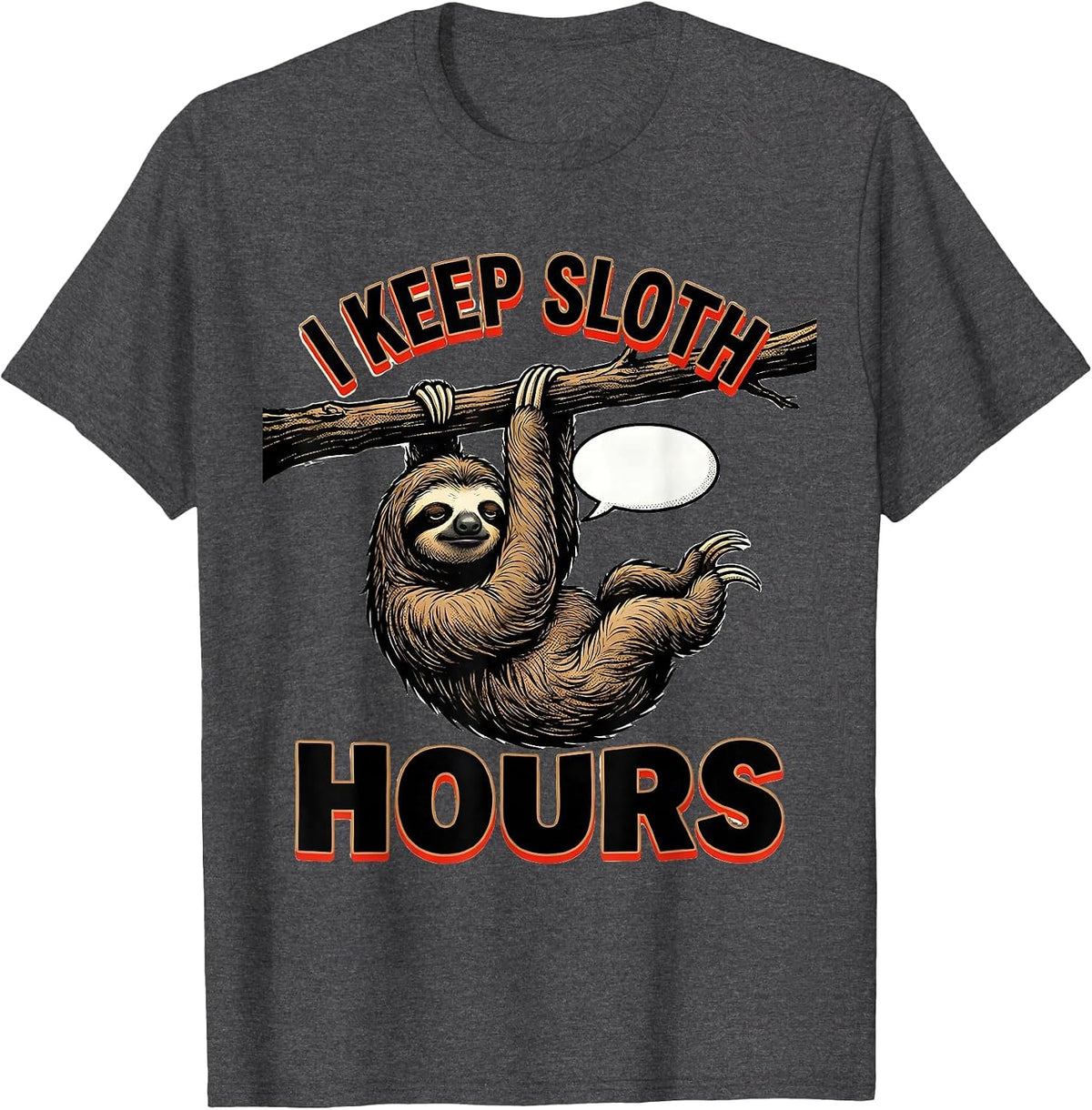 Men's I Keep Sloth Hours Funny Sloth Lover Humor Gift T-Shirt - Dark Heather Grey