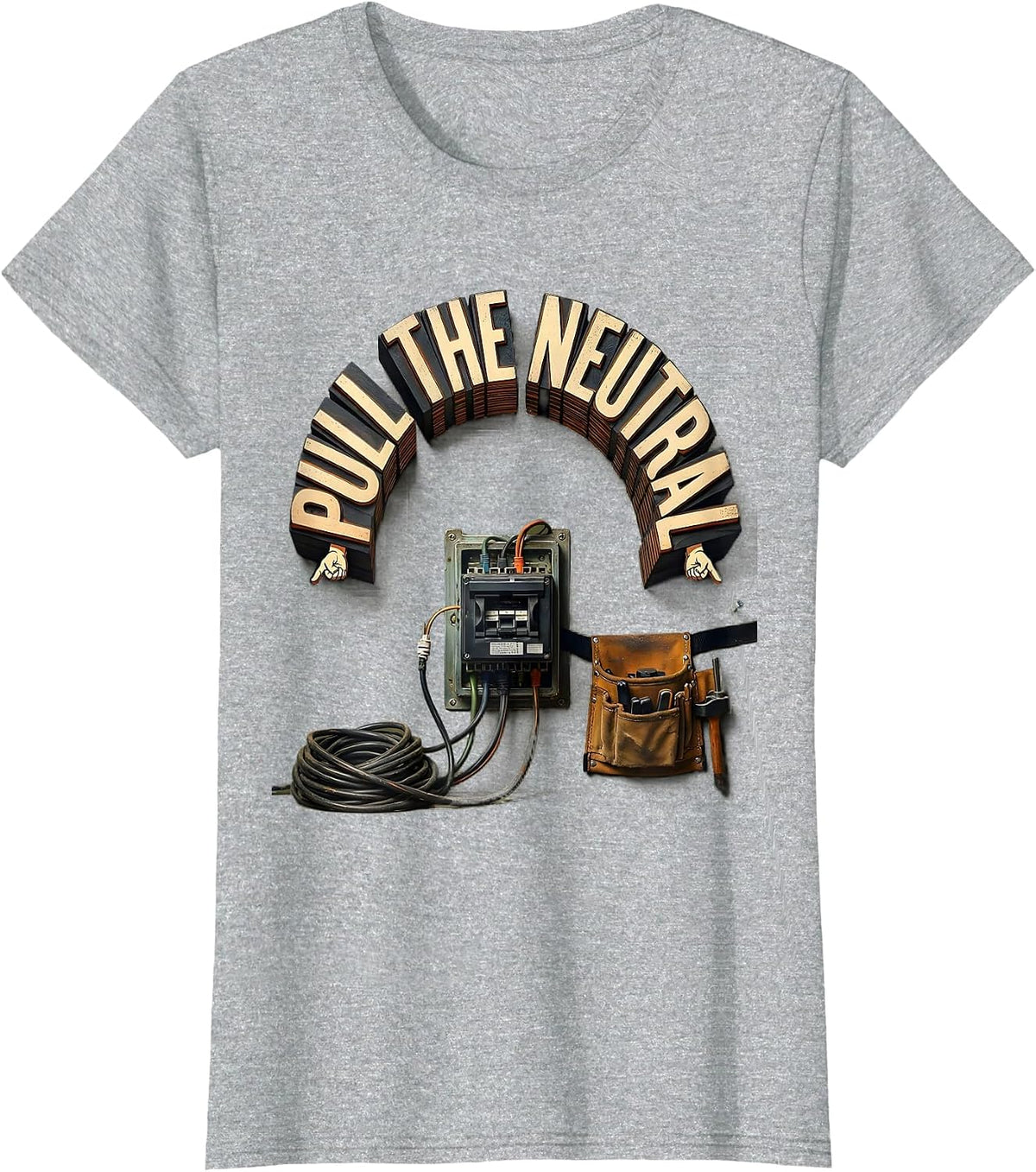 Pull The Neutral Funny Electrician Retirement Humor T-Shirt - Heather Grey