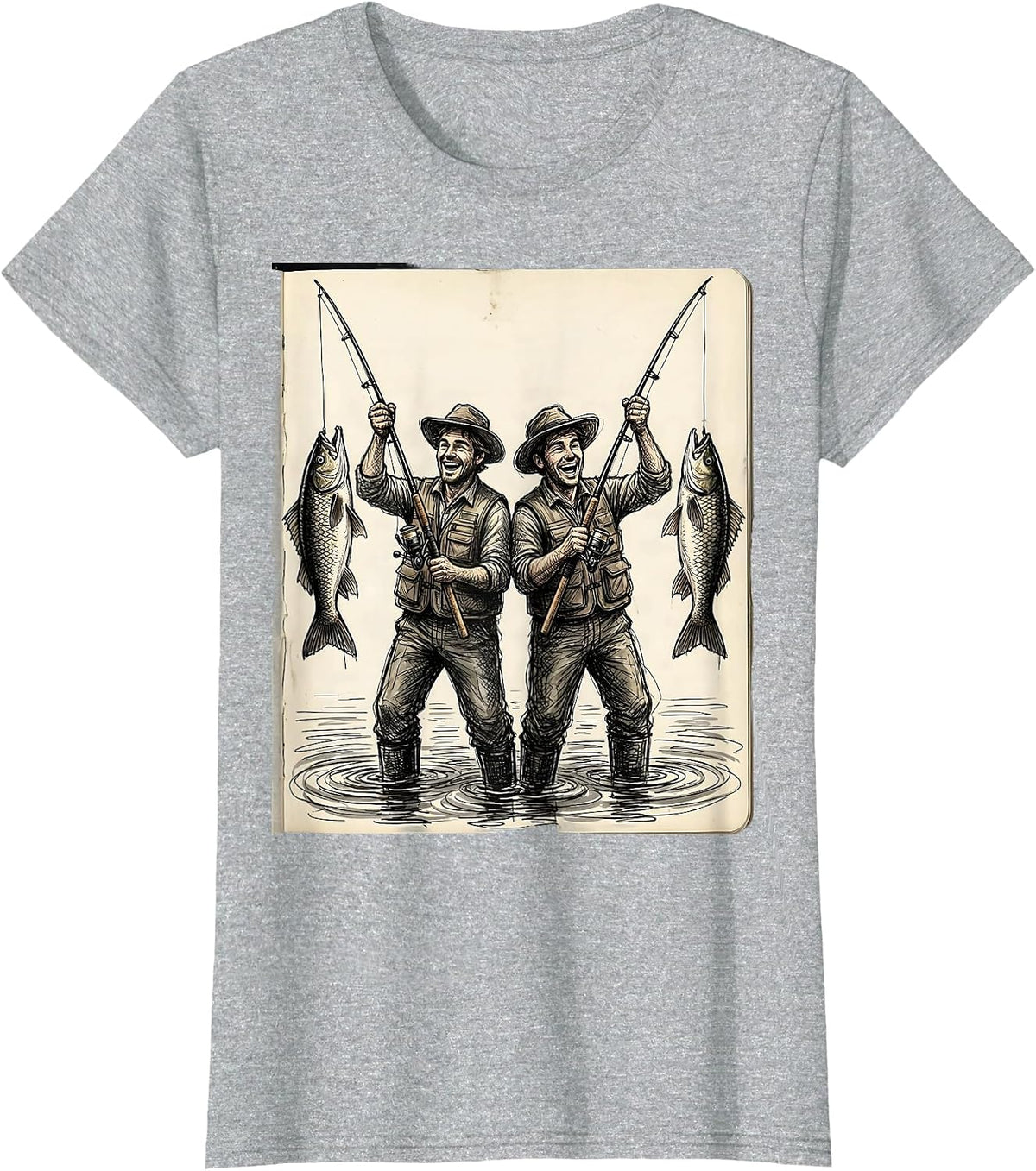 Son In Law Favorite Child Fishing Duo Gift T-Shirt - Heather Grey
