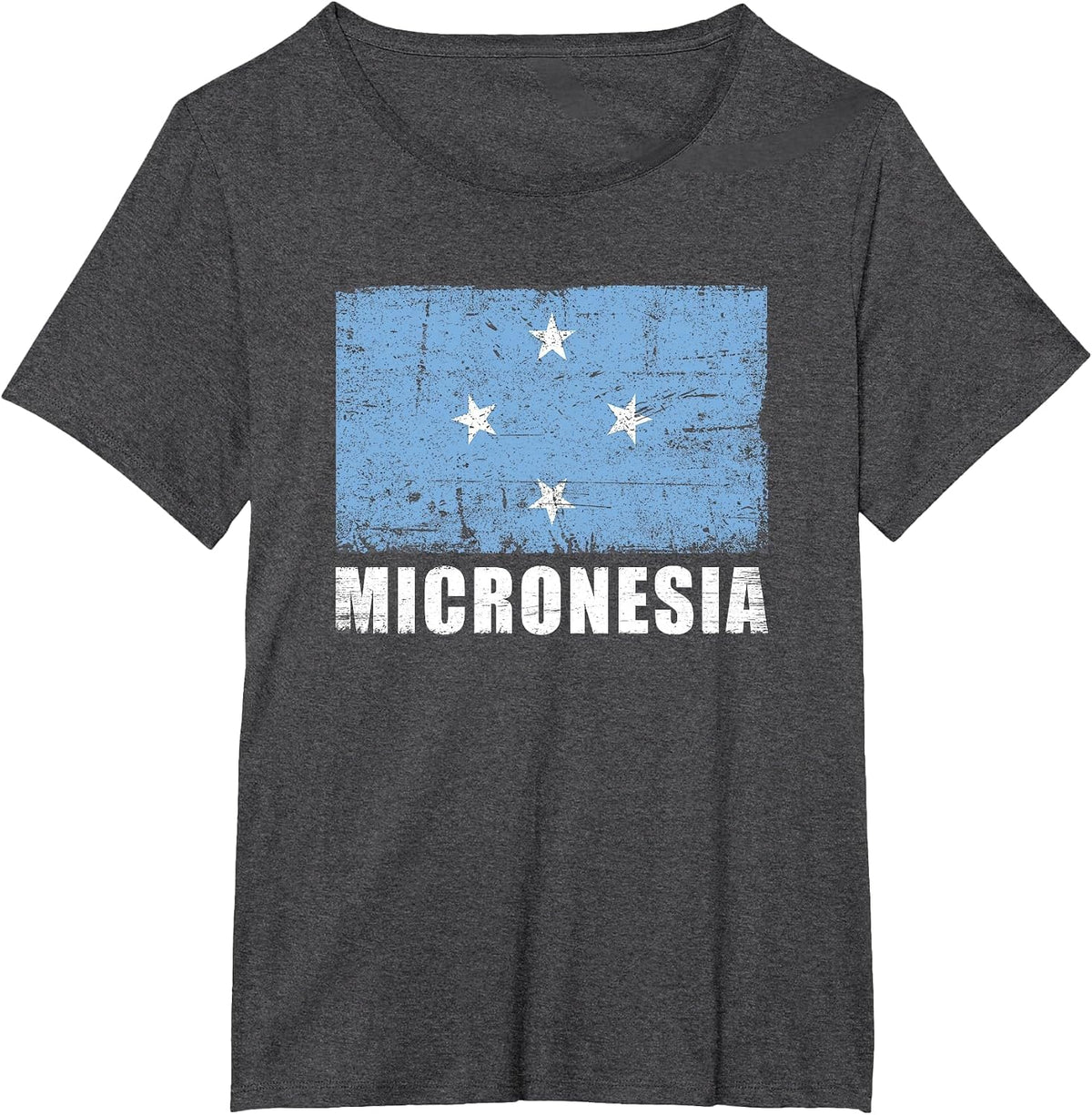 Micronesia Flag Design Grunge Country Flag Micronesia T-Shirt - Dark Heather Grey