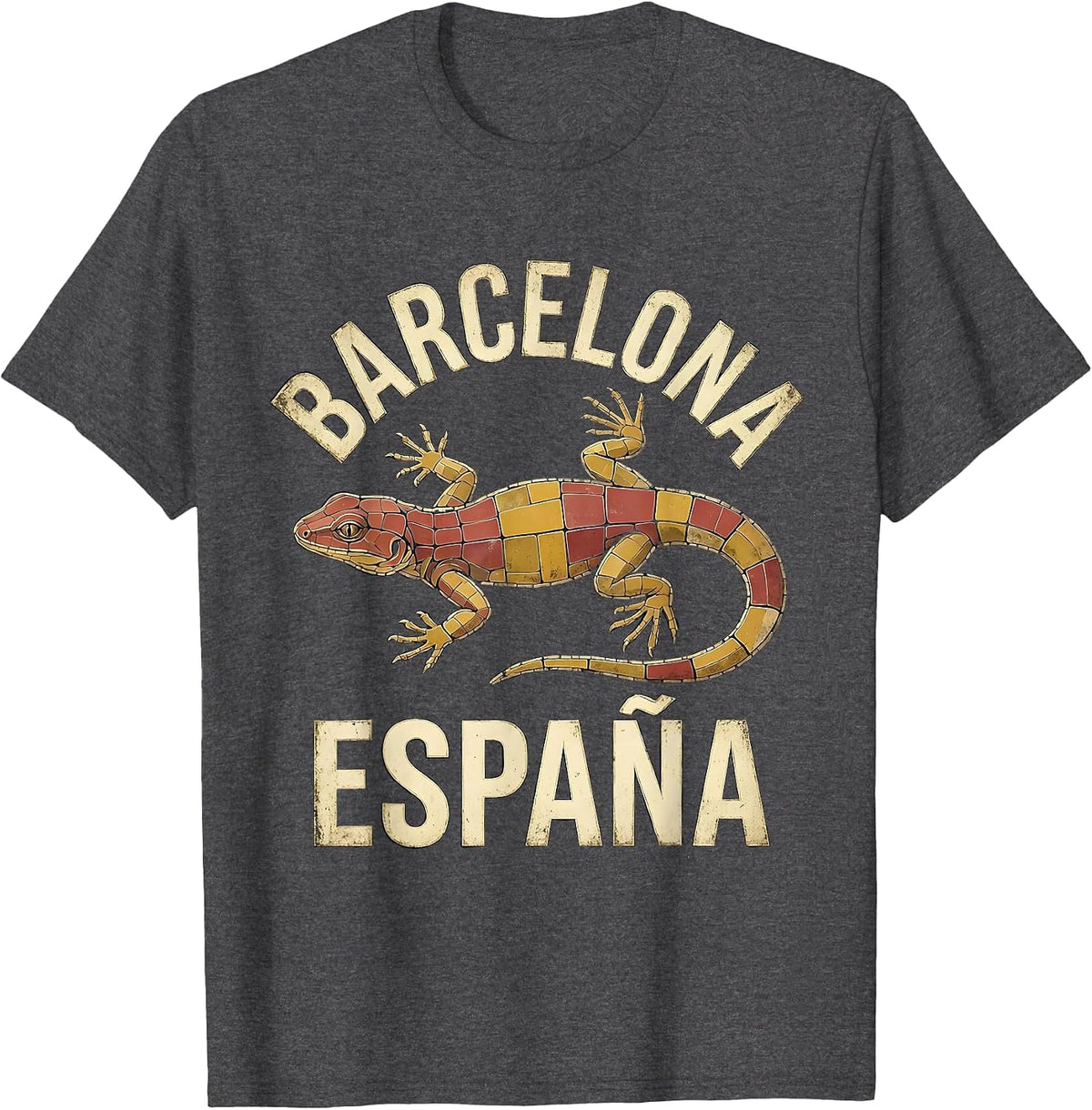 Barcelona España Vintage Spanish Heritage National Pride T-Shirt - Dark Heather Grey