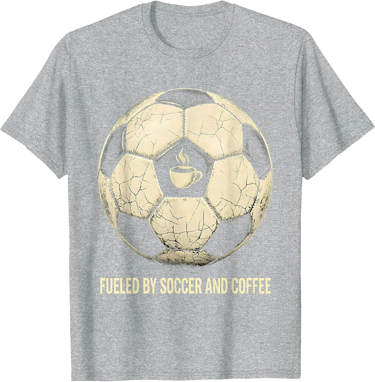 Men's Fueled by Soccer and Coffee Soccer Dad Design T-Shirt - Heather Grey