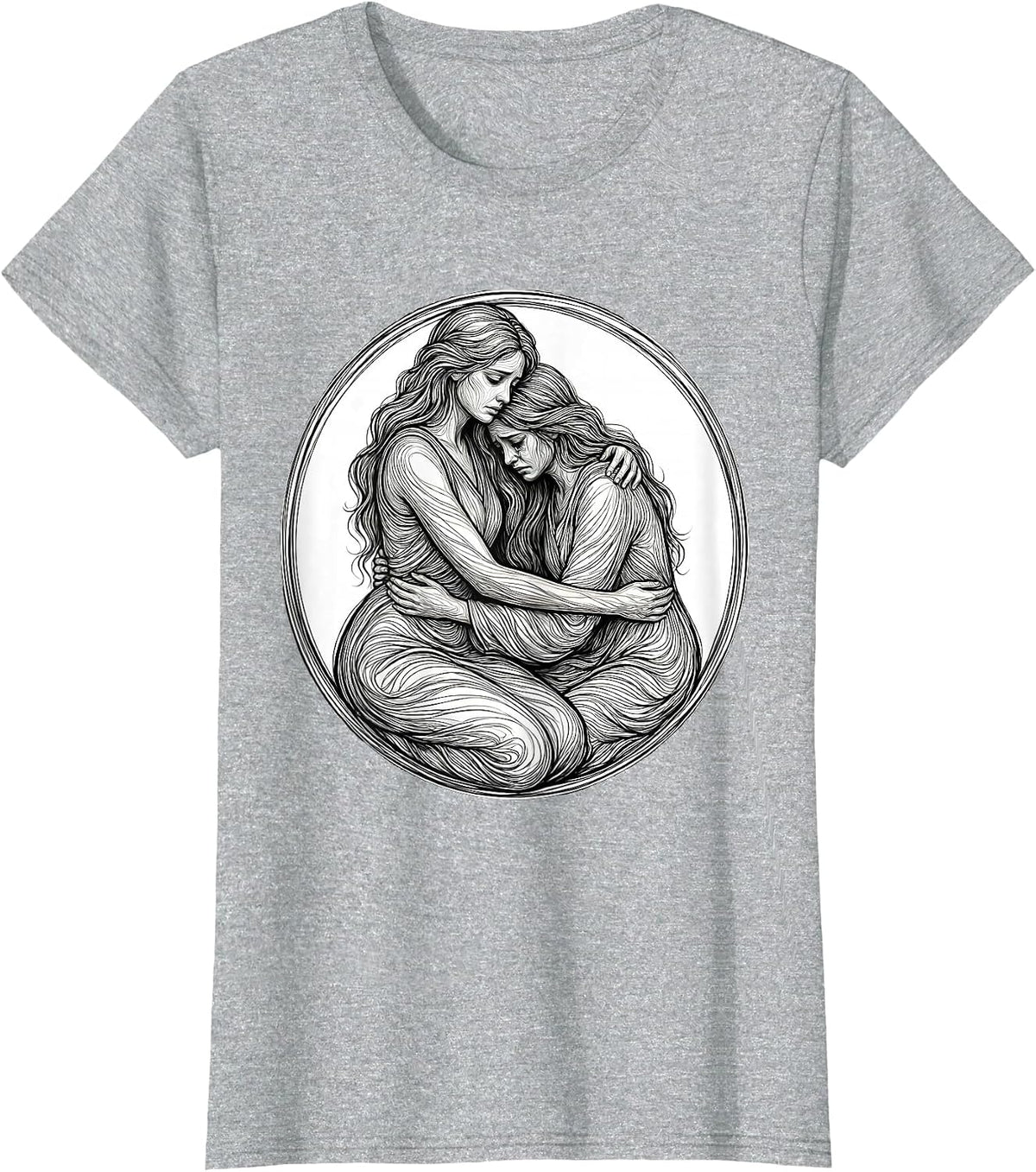 Be Kind Comforting Compassion Illustration T-Shirt - Heather Grey