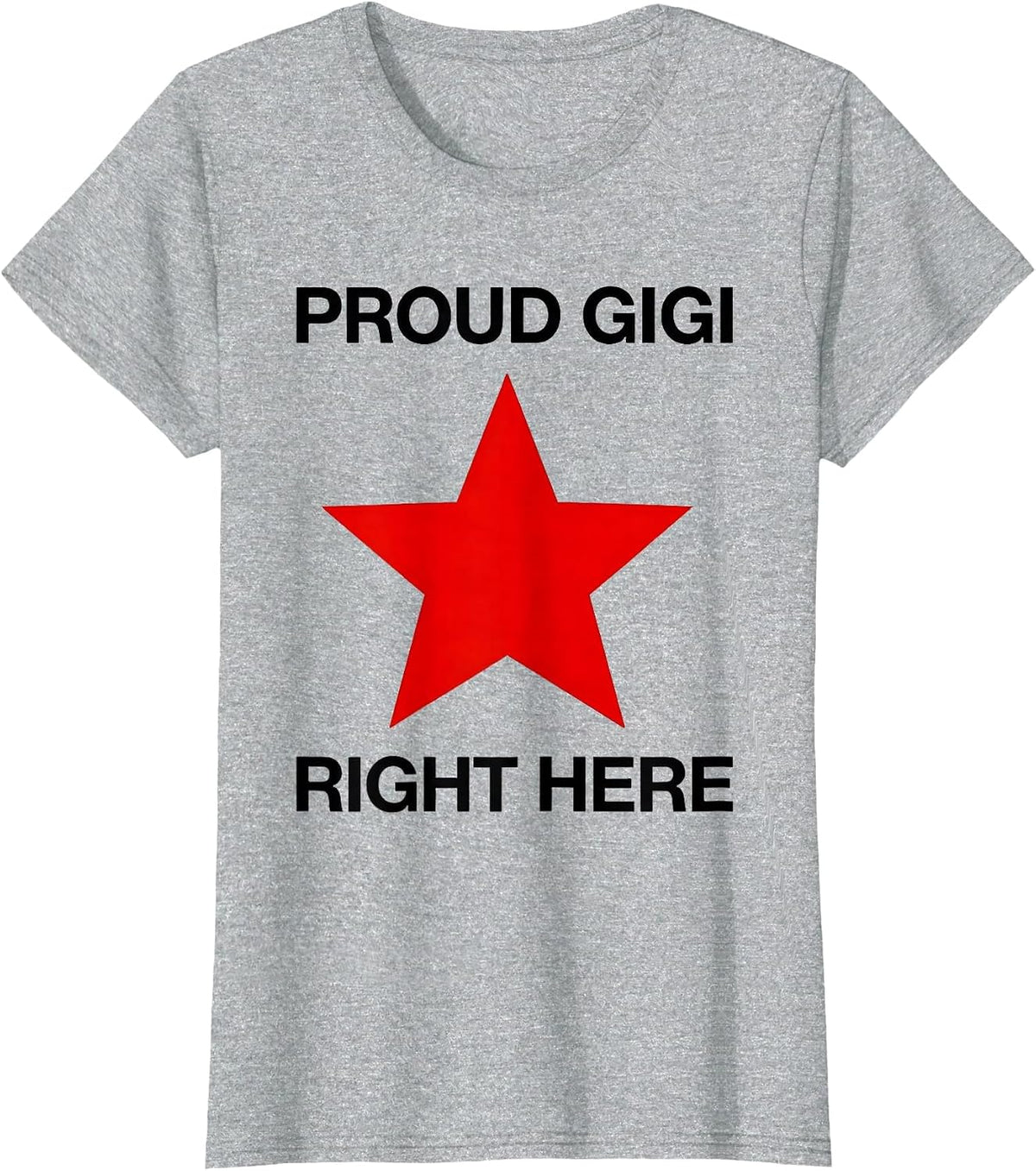 Proud Gigi Grandma Gift Design T-Shirt - Heather Grey