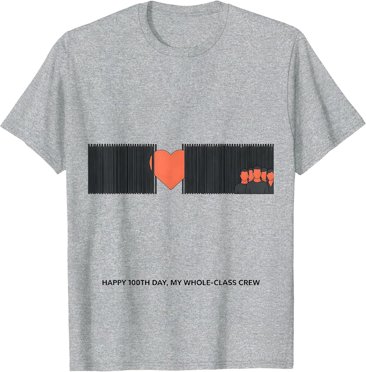 Men's Happy 100th Day My Whole-Class Crew Teacher Valentine T-Shirt - Heather Grey