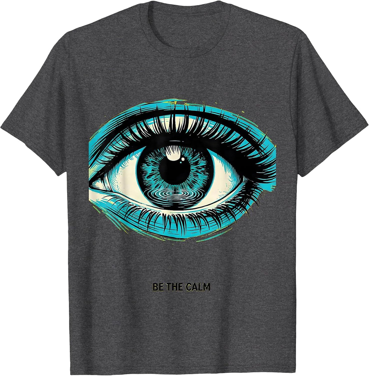 Men's Be the Calm Mindfulness Inspirational Design T-Shirt - Dark Heather Grey