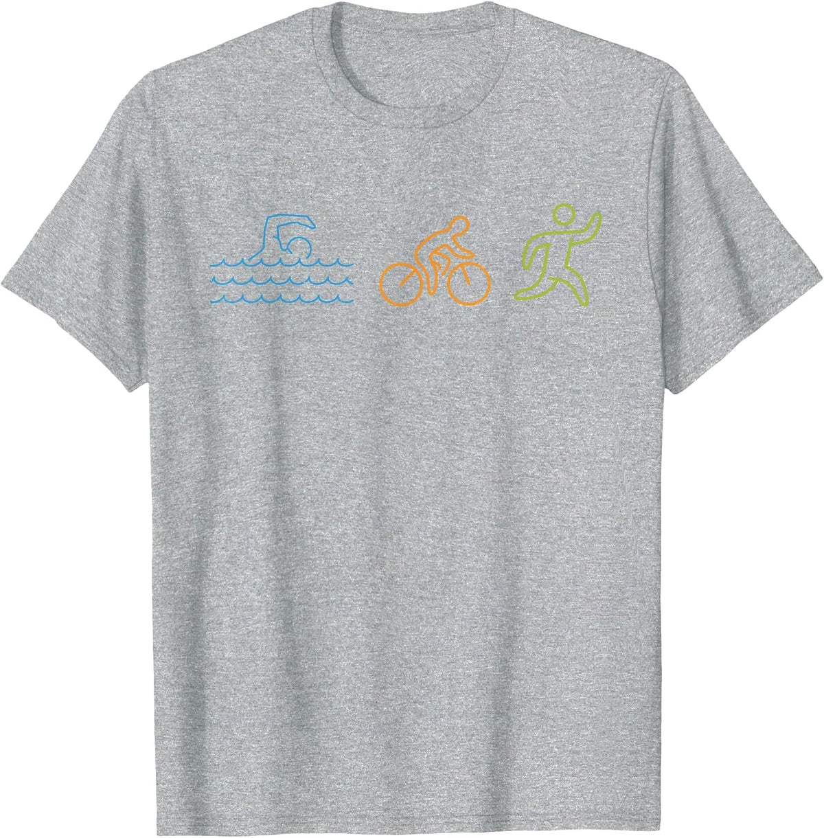 Triathlete Triathlon Swim Bike Run T-Shirt - Heather Grey