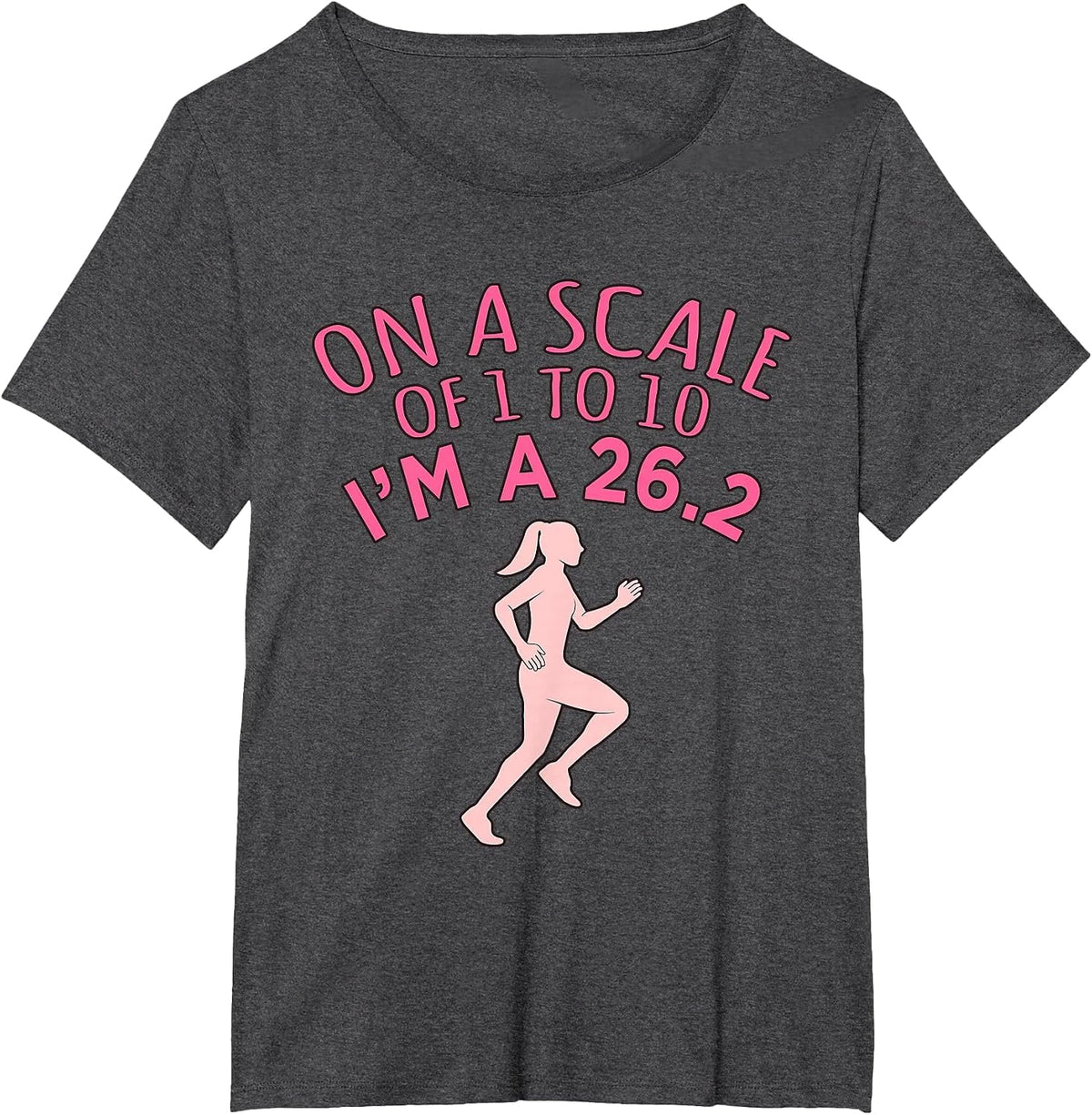 On A Scale 1 to 10 Half Marathon Runner Running Graphic T-Shirt - Dark Heather Grey