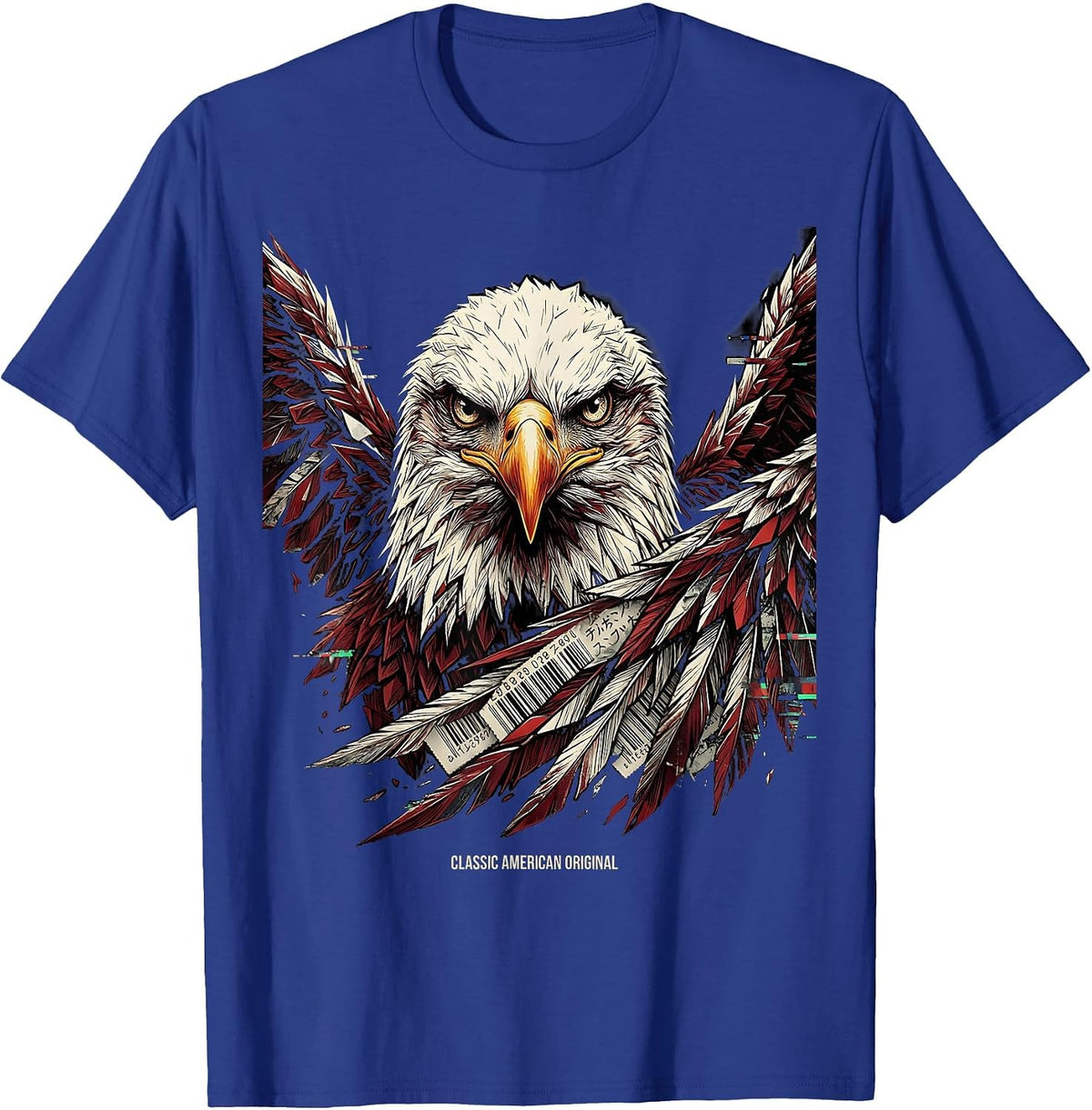 Classic American Original Patriotic Design T-Shirt - Royal Blue