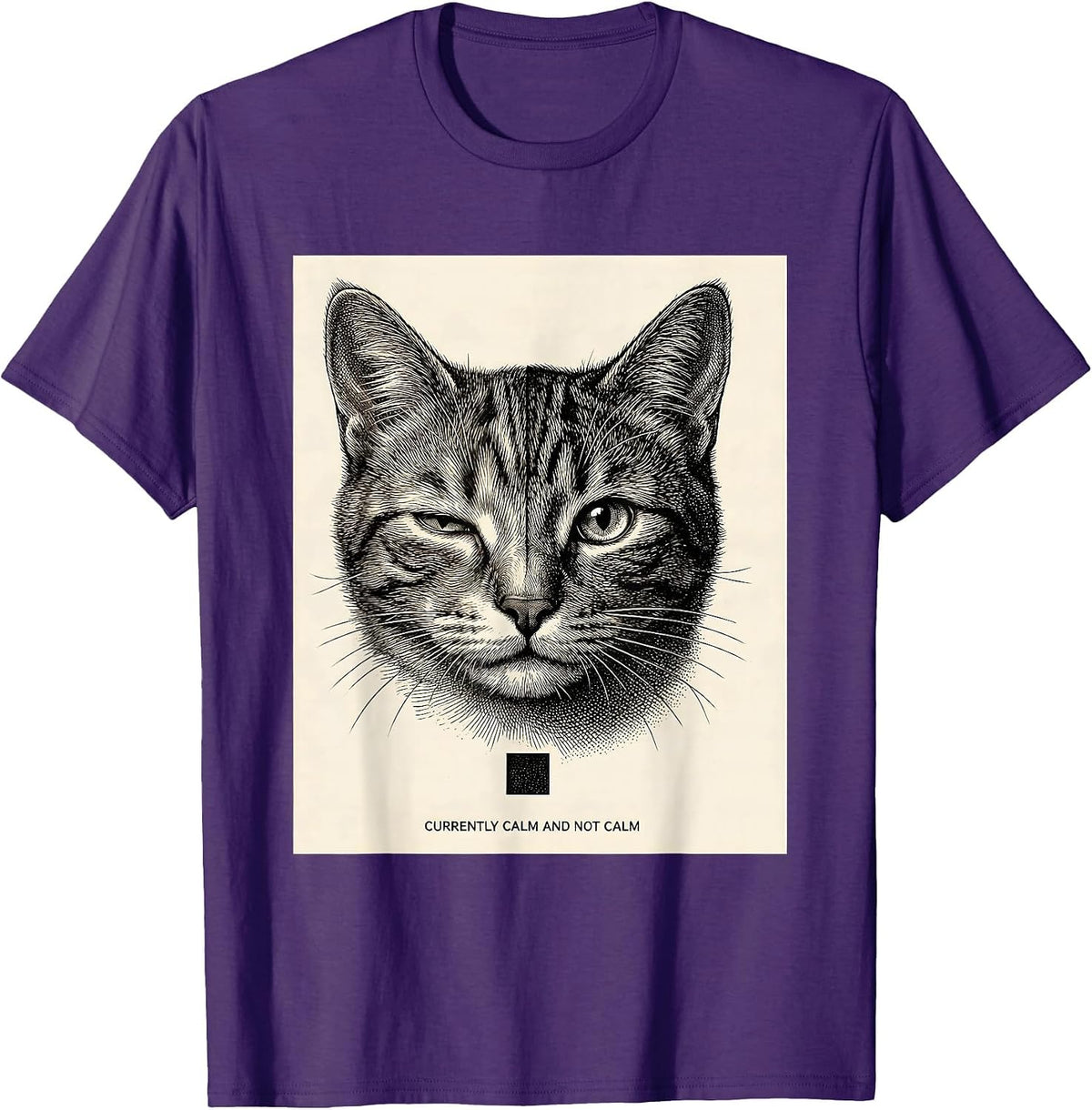 Men's Currently Calm And Not Calm Quantum Physics Humor Science T-Shirt - Purple