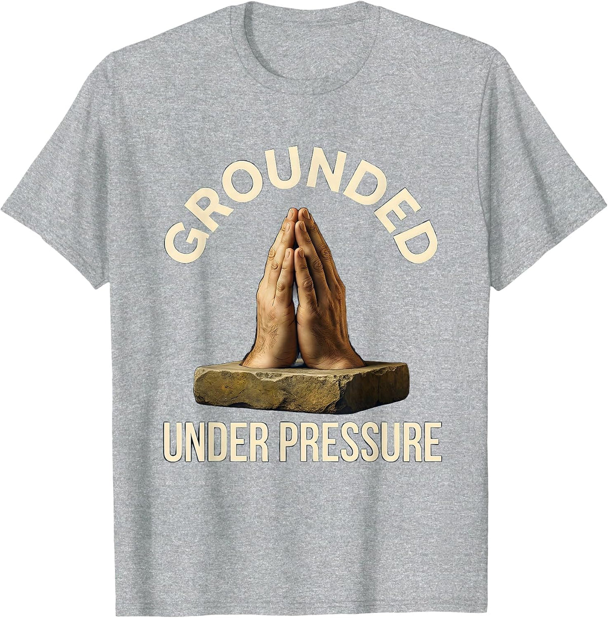 Men's Grounded Under Pressure Anxiety Awareness Design T-Shirt - Heather Grey