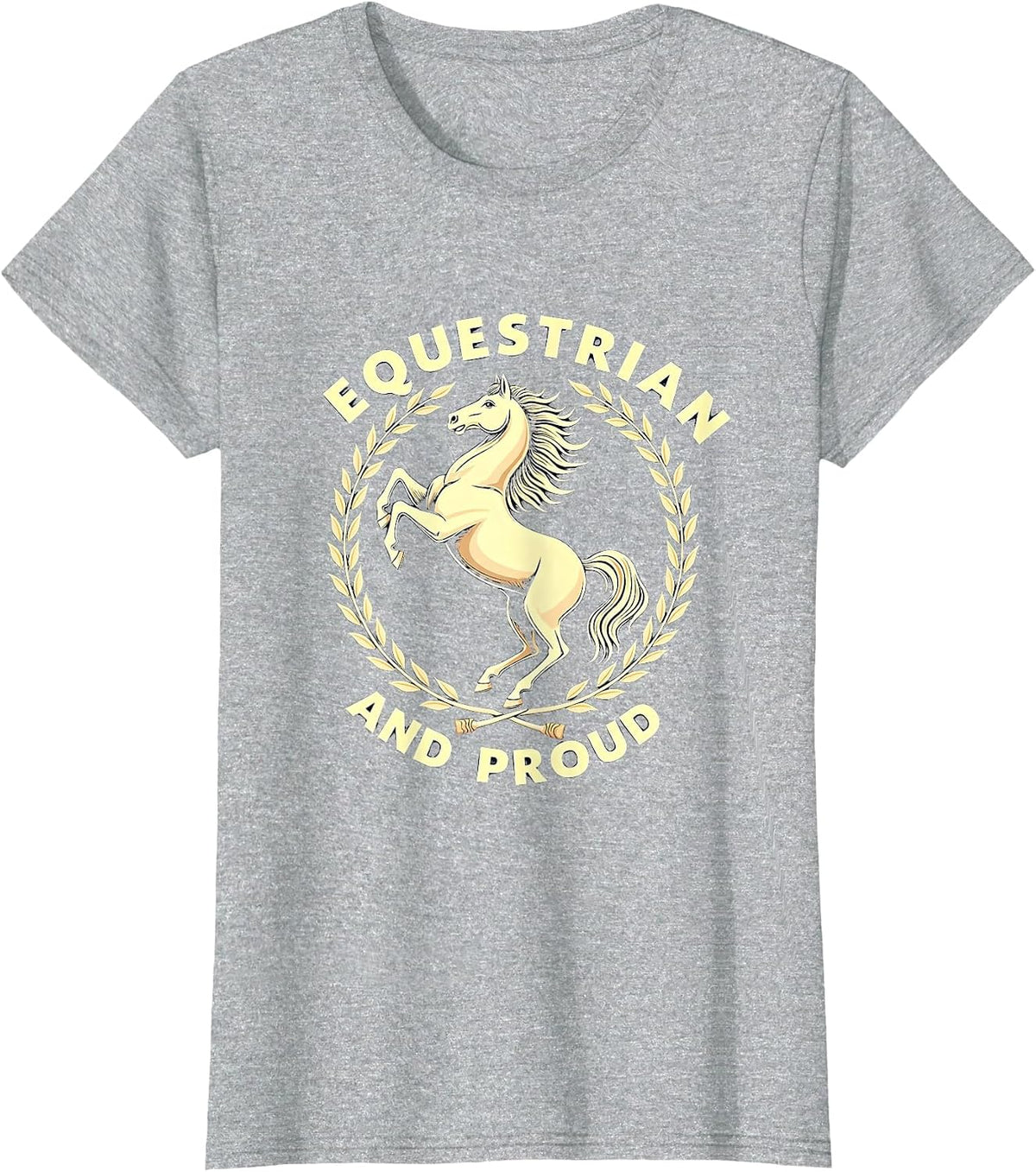 Equestrian And Proud Horse Riding Design T-Shirt - Heather Grey
