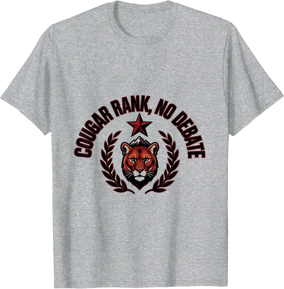 Men's Cougar Rank No Debate Funny Cougar Girlfriend Boyfriend T-Shirt - Heather Grey