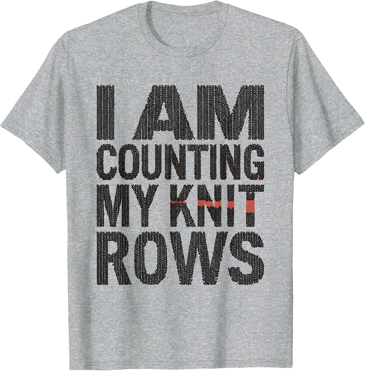 Men's I Am Counting My Knit Rows Minimalist Knitting Humor T-Shirt - Heather Grey