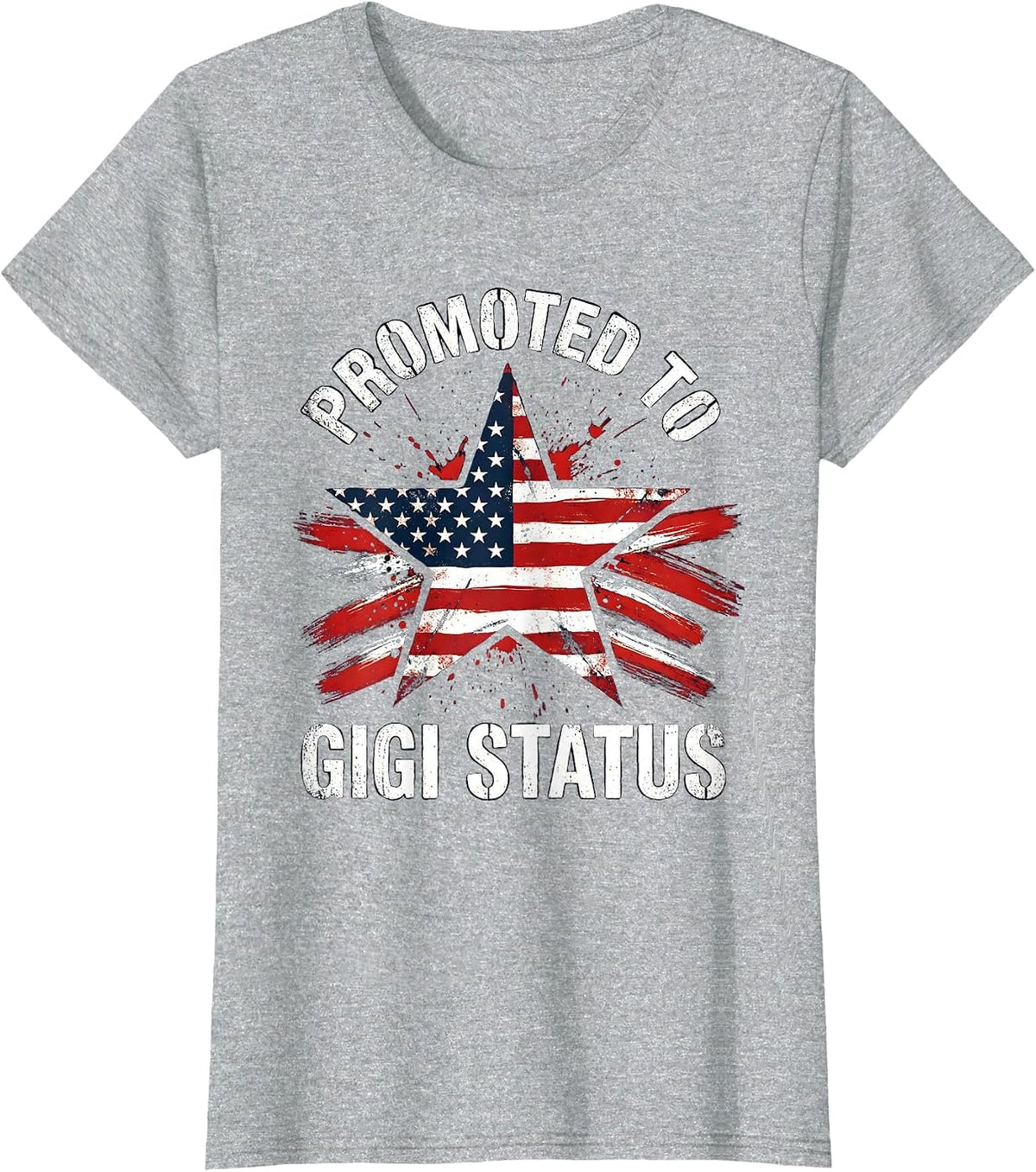 Women's Promoted to Gigi Status Grandma Gift Design T-Shirt - Heather Grey