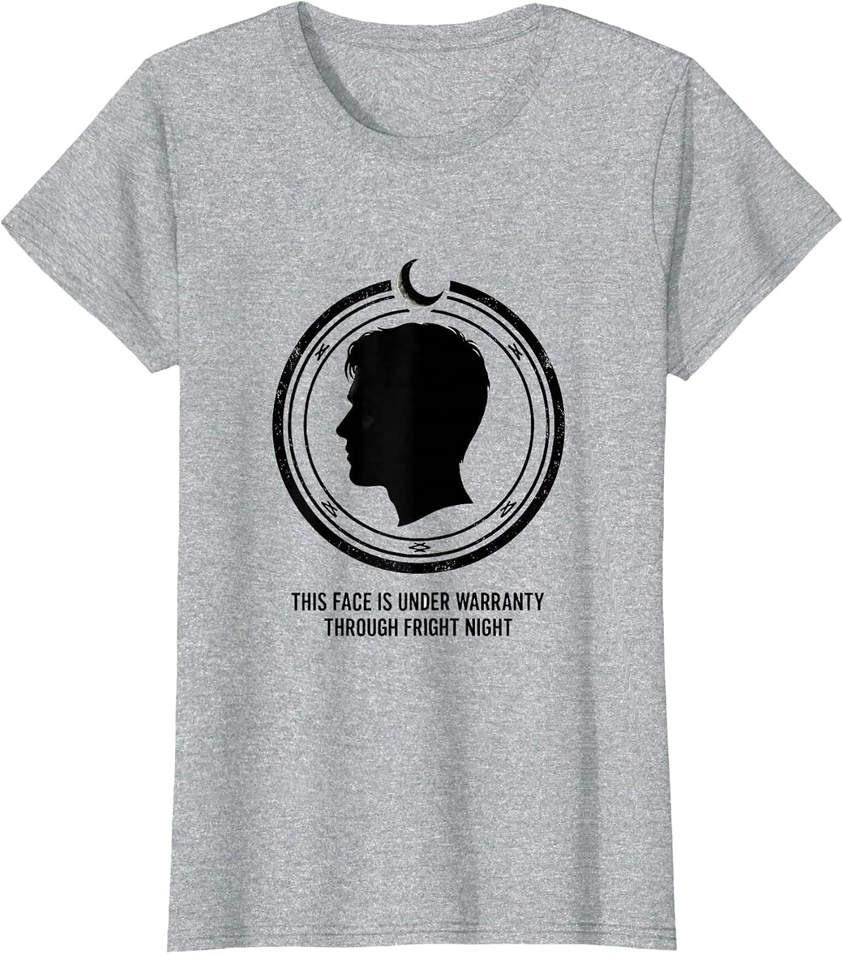 This Face Is Under Warranty Through Fright Night Halloween T-Shirt - Heather Grey