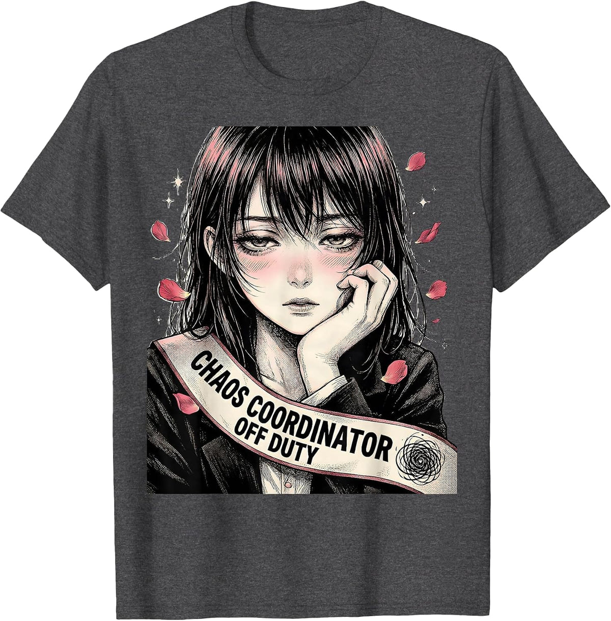Men's Chaos Coordinator Off Duty Funny Design T-Shirt - Dark Heather Grey