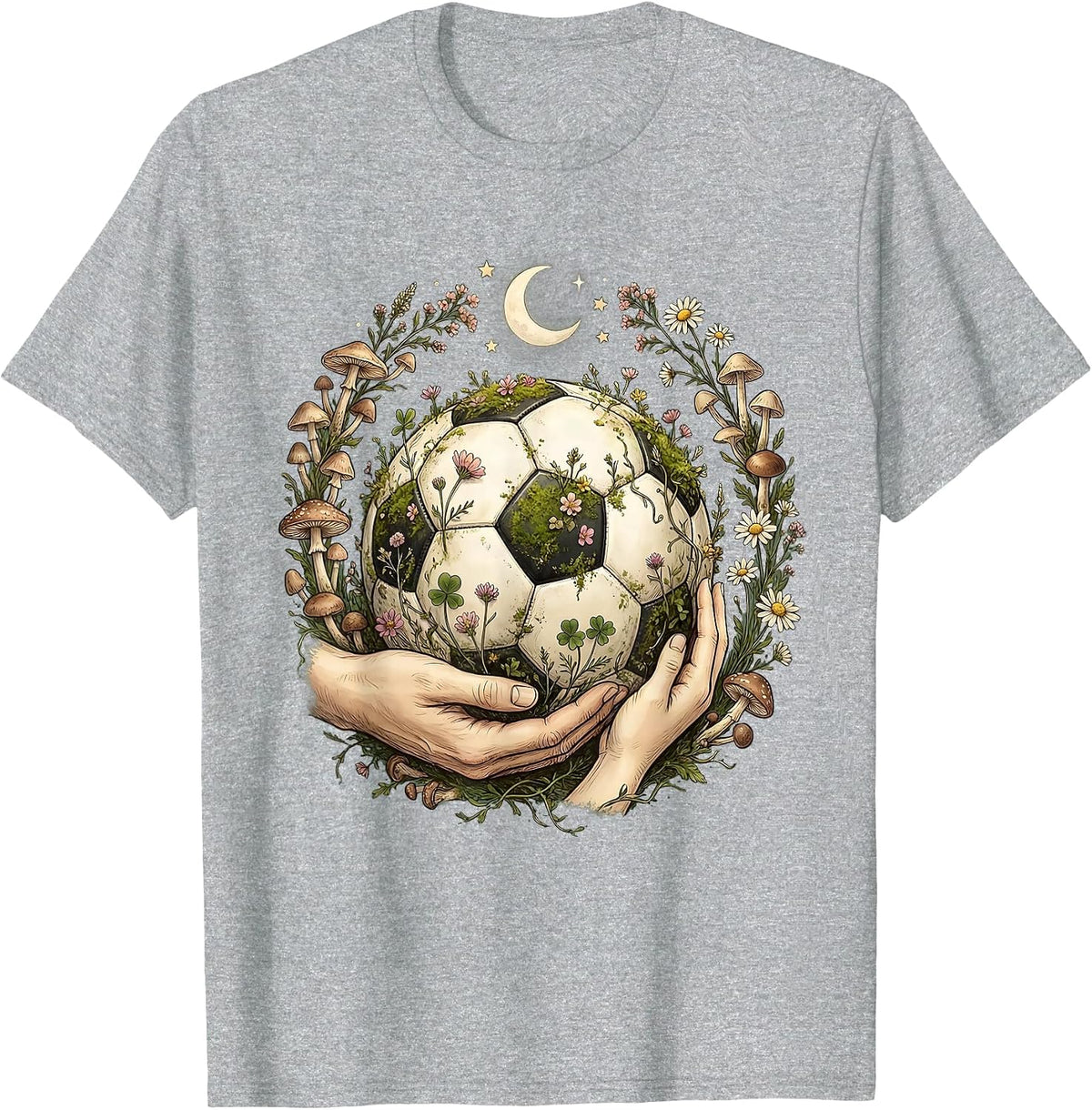 Men's Girl Dad Soccer Coach Sideline Illustration T-Shirt - Heather Grey
