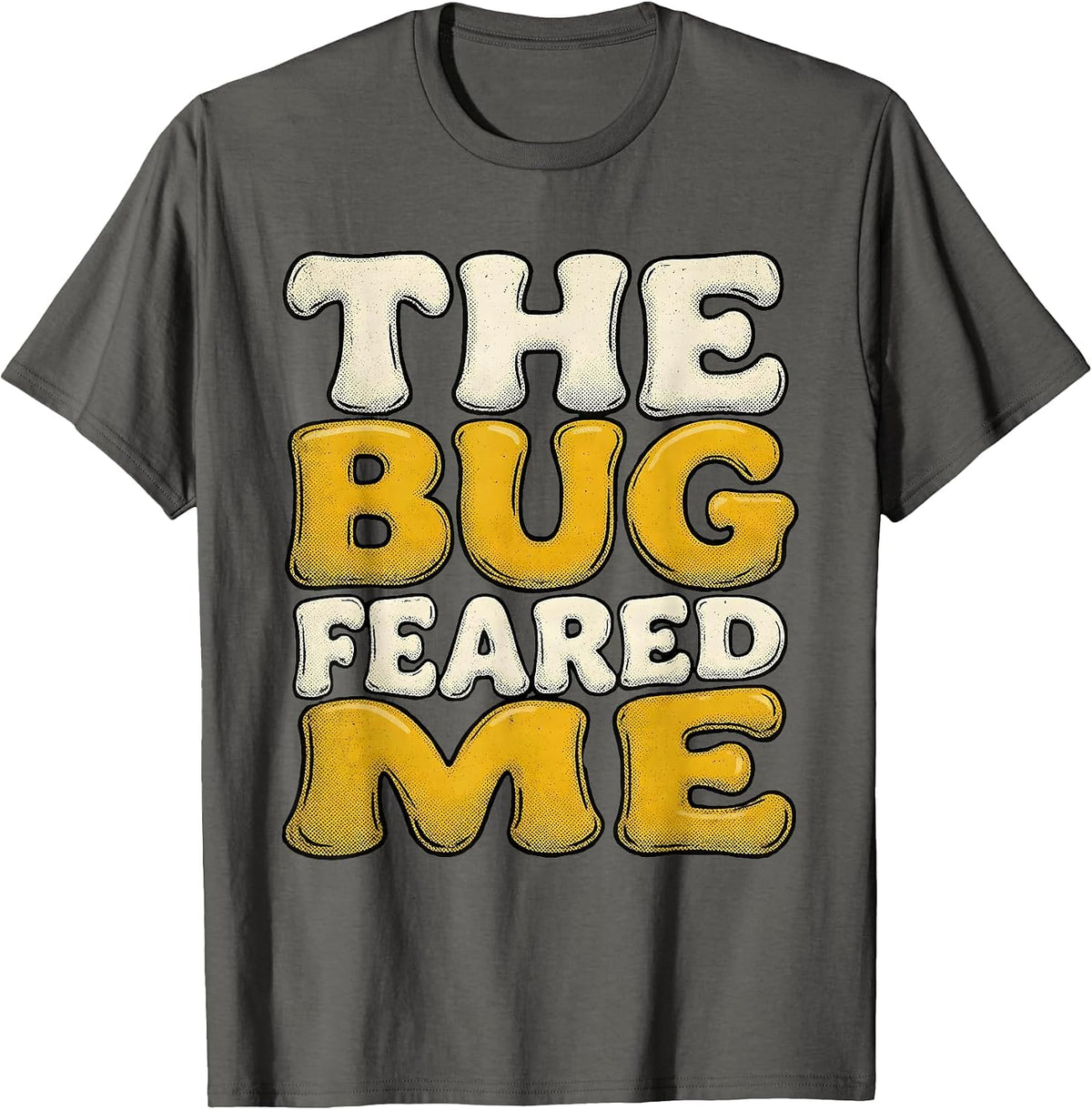 The Bug Feared Me Y2K Retro Tech Design T-Shirt - Asphalt Grey