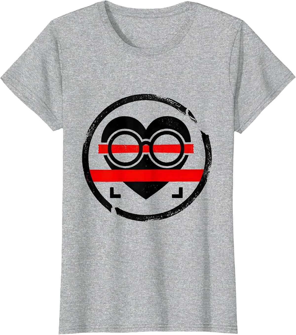 Women's Sealed Nerd Heart Stamp Badge Humor T-Shirt - Heather Grey