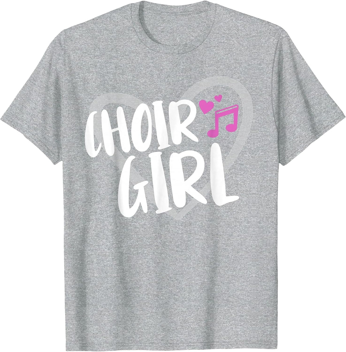 Choir Girl Heart Singing T-Shirt - Heather Grey