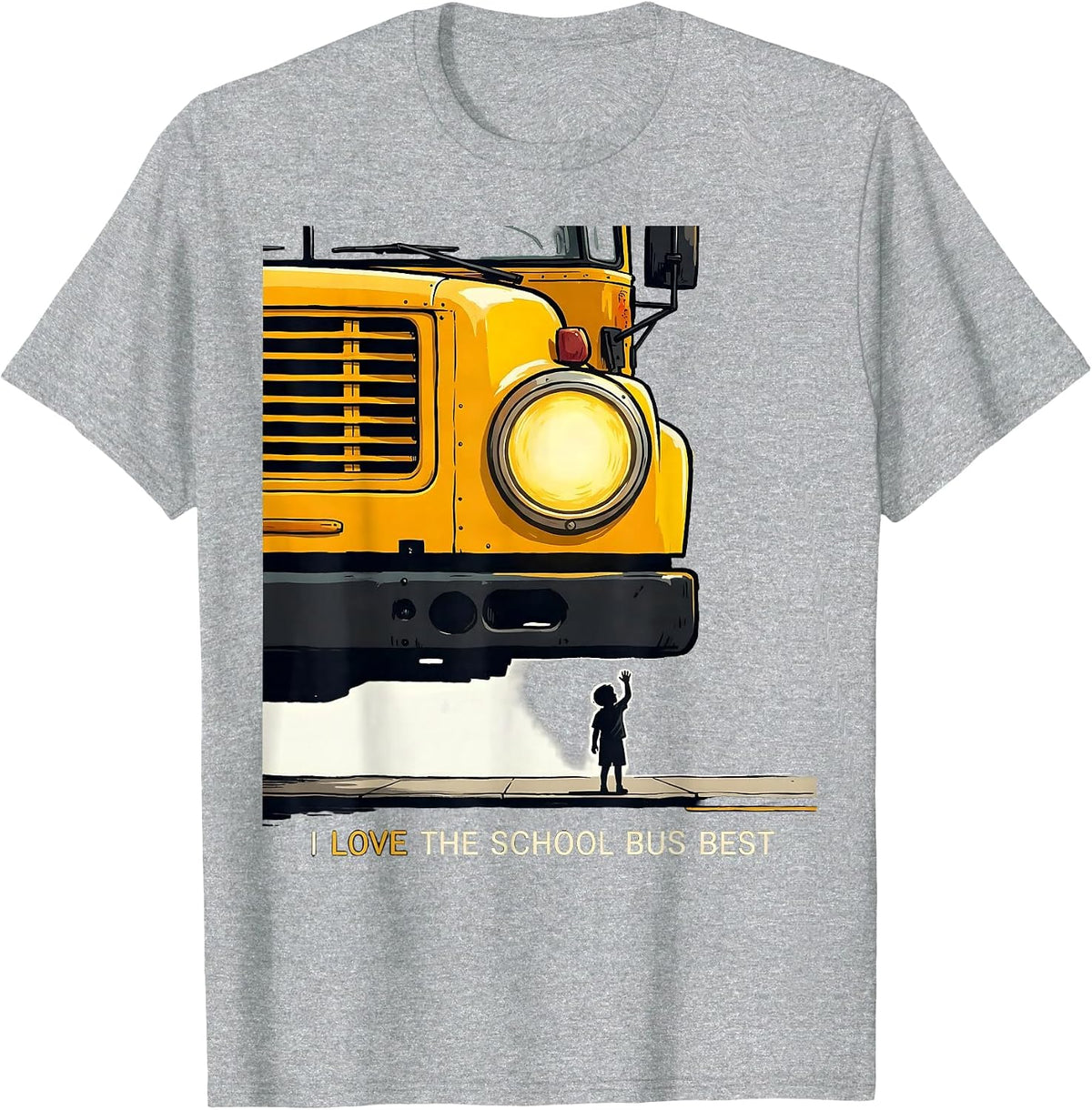 Men's I Love The School Bus Best Funny School Bus Driver Gift T-Shirt - Heather Grey