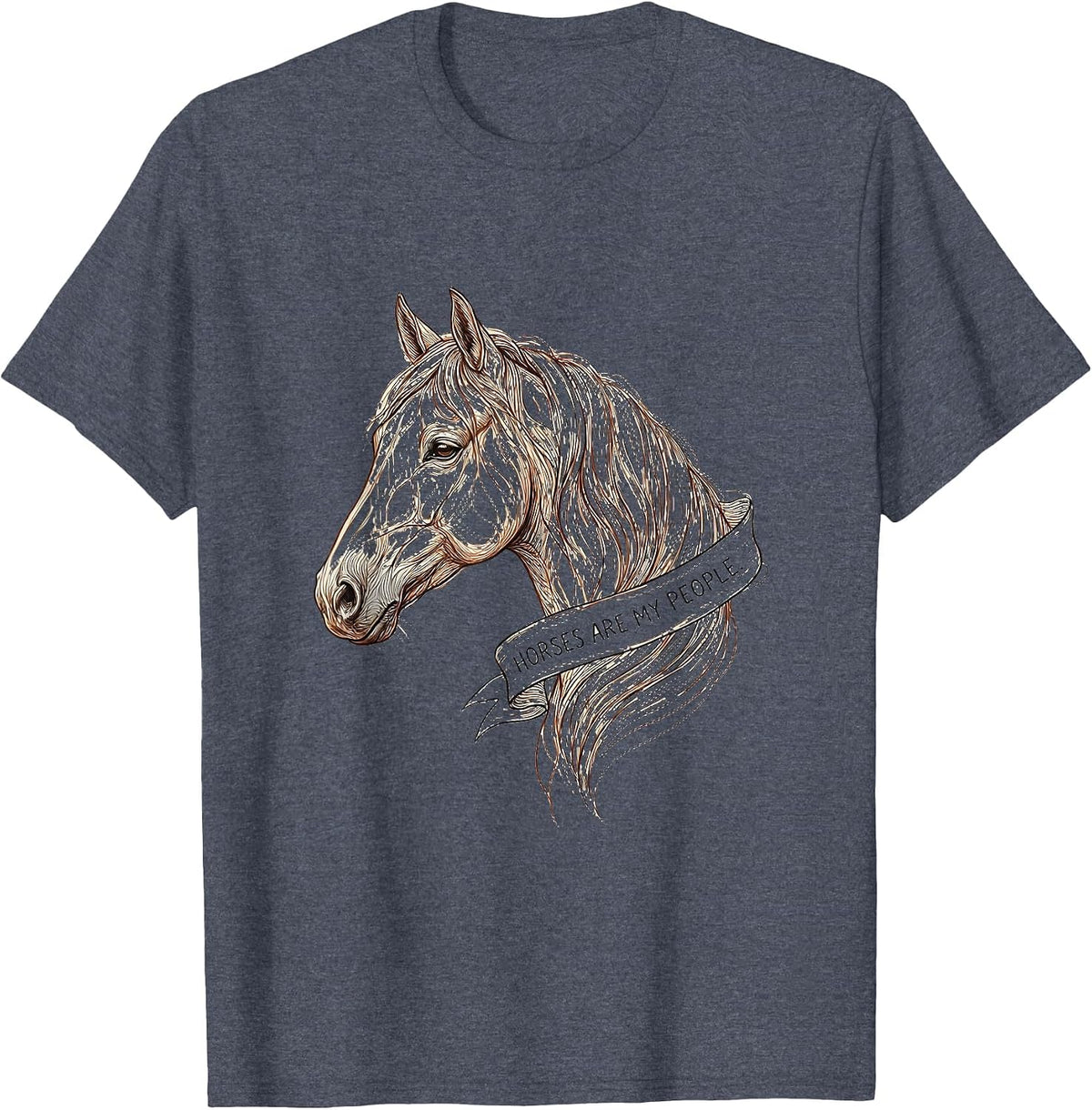 Horses Are My People Equestrian Design T-Shirt - Heather Blue