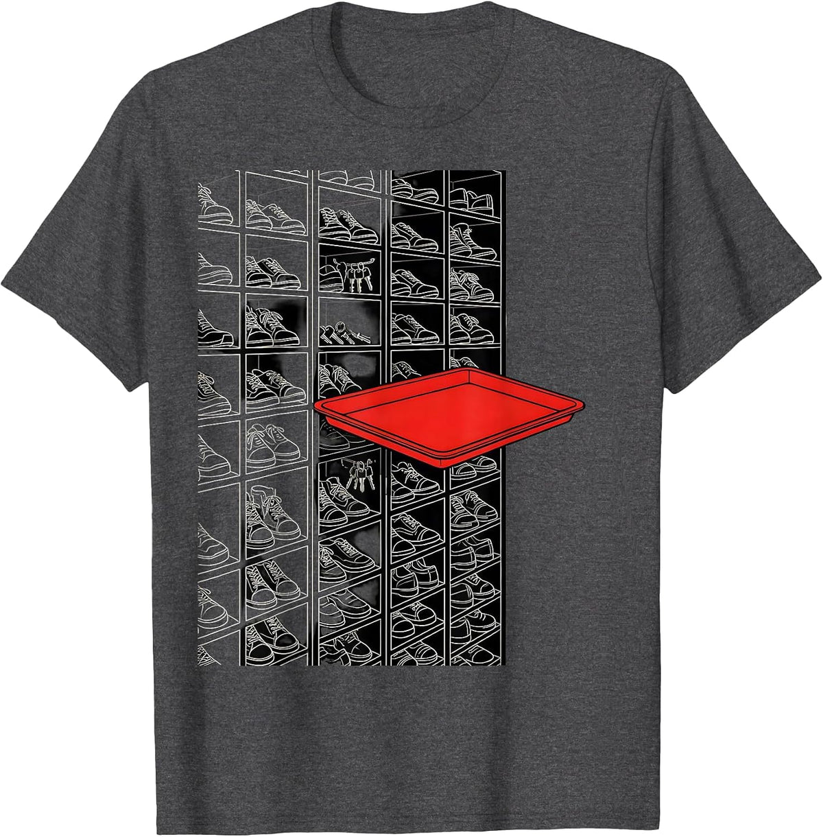 Men's Entryway Cubby Tower Chaos Coordinator Novelty Humor T-Shirt - Dark Heather Grey