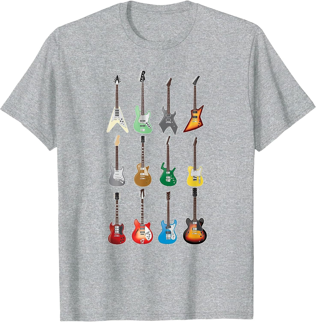 Electric Guitarist T-Shirt - Vintage Guitar Collection 2 T-Shirt - Heather Grey