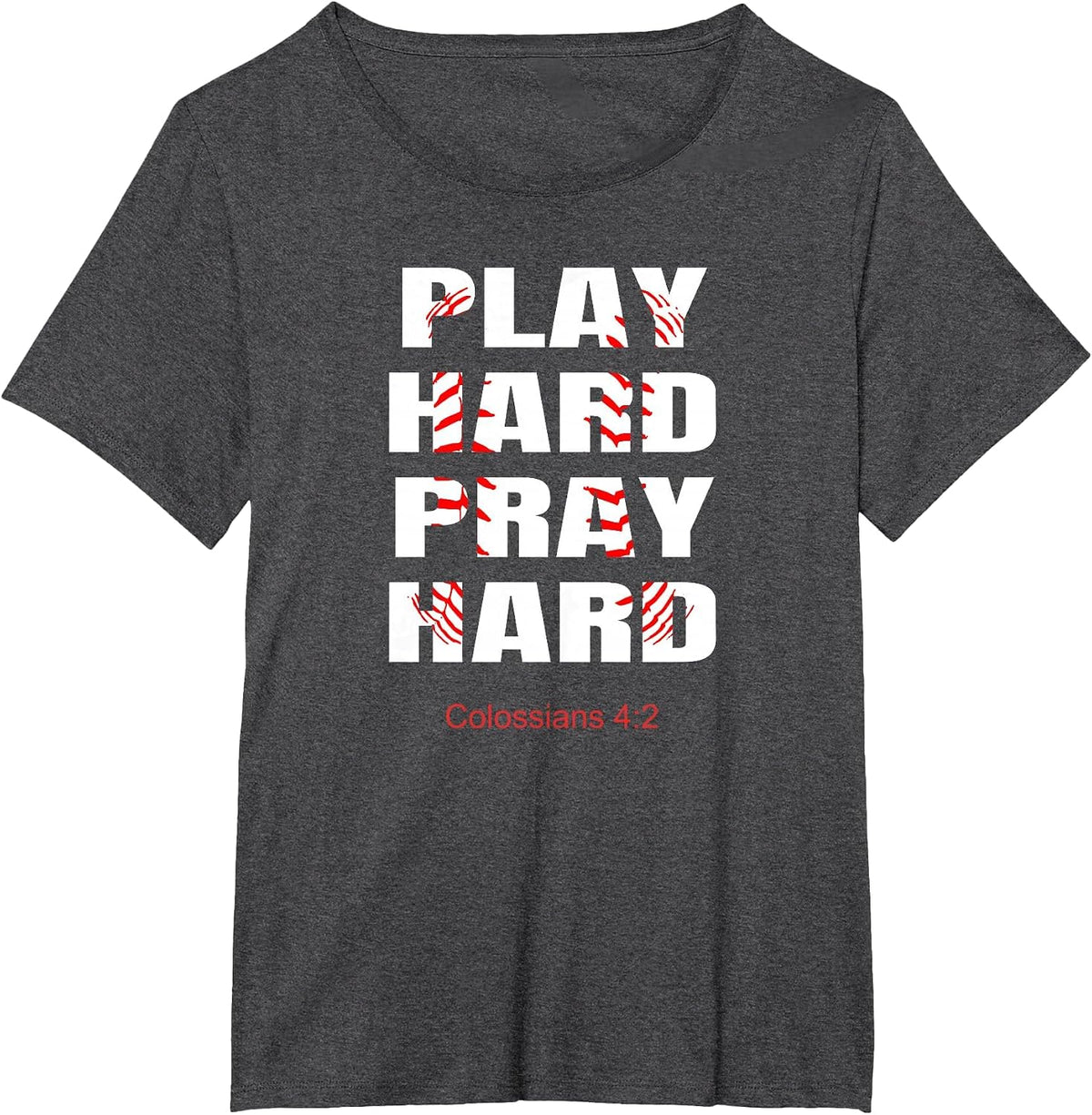 Baseball Player Christian Athletic Wear Bible Verses Athlete T-Shirt - Dark Heather Grey