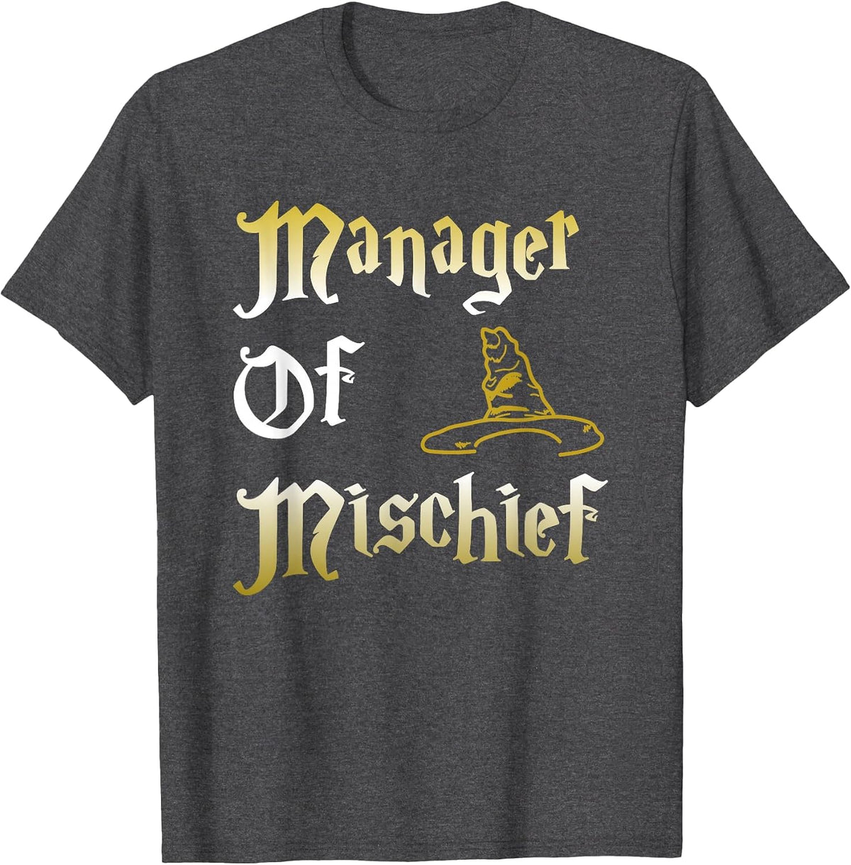 Manager of Mischief Magic Mother Mischief Manager Mother's Day T-Shirt - Dark Heather Grey