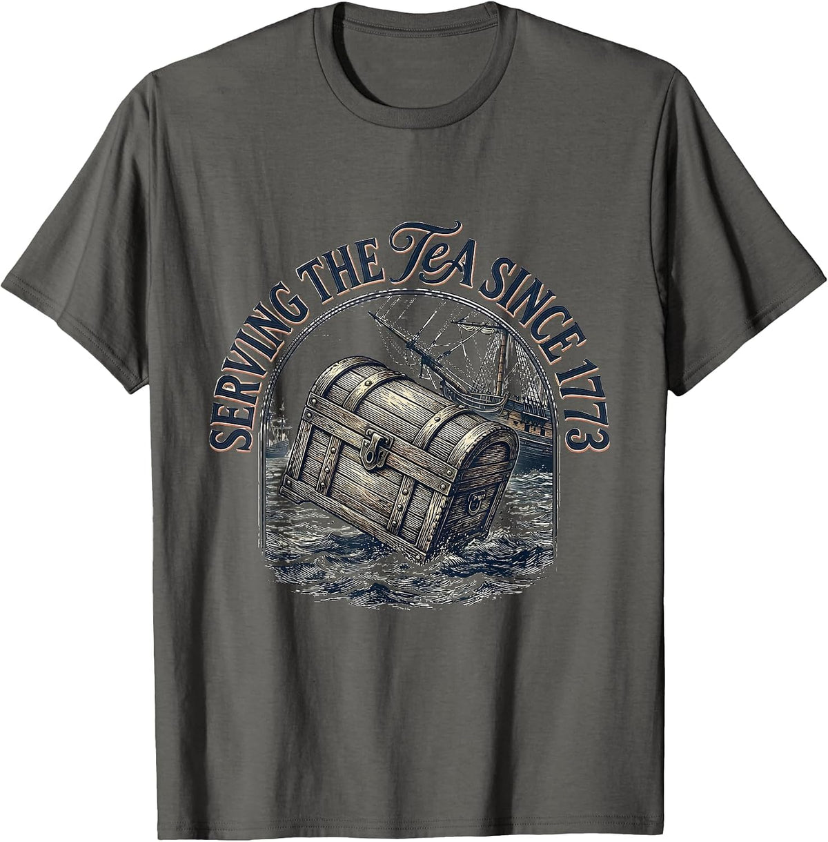 Serving The Tea Since 1773 Vintage History Teacher Funny 4th T-Shirt - Asphalt Grey