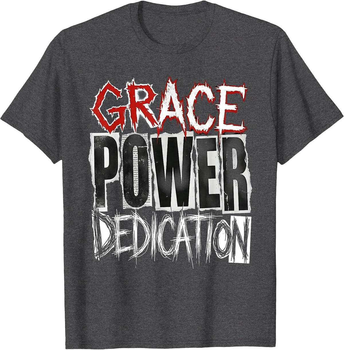 Grace Power Dedication Gymnastics Life Design T-Shirt - Dark Heather Grey