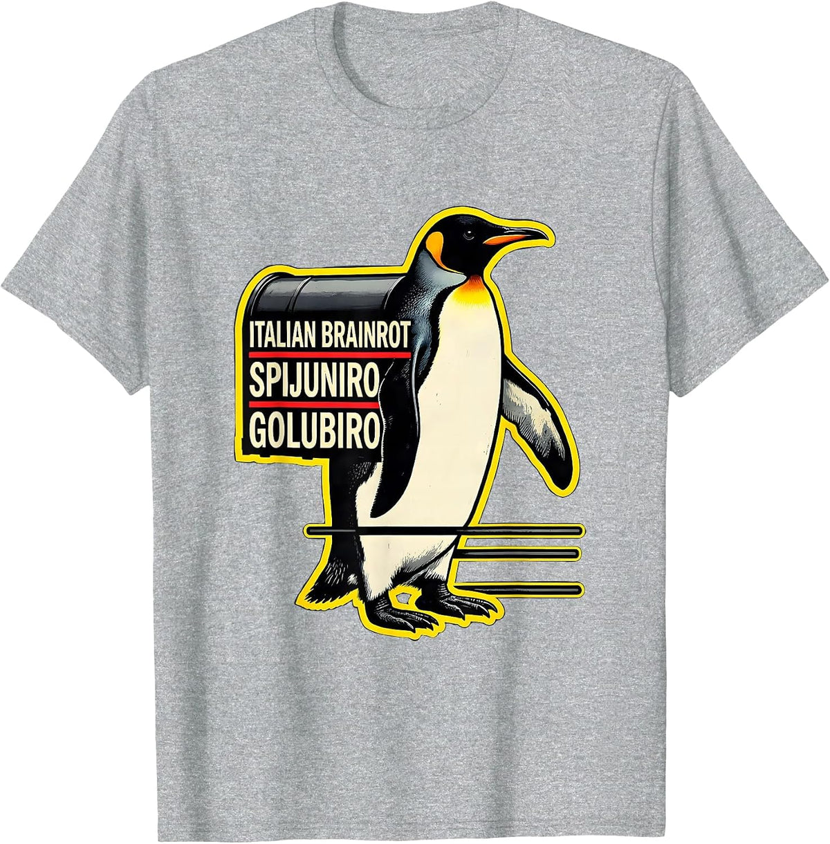Men's Italian Brainrot Spijuniro Golubiro Funny Meme Kids T-Shirt - Heather Grey