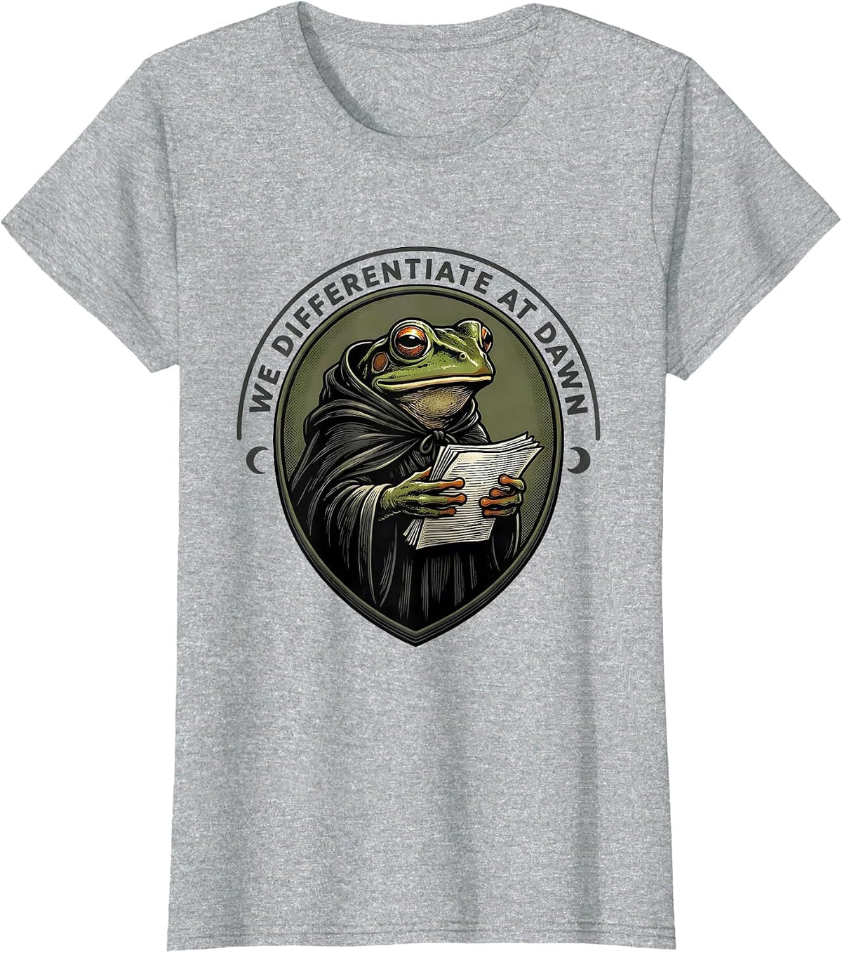 Women's We Differentiate At Dawn Funny Frog Teacher Back to School T-Shirt - Heather Grey