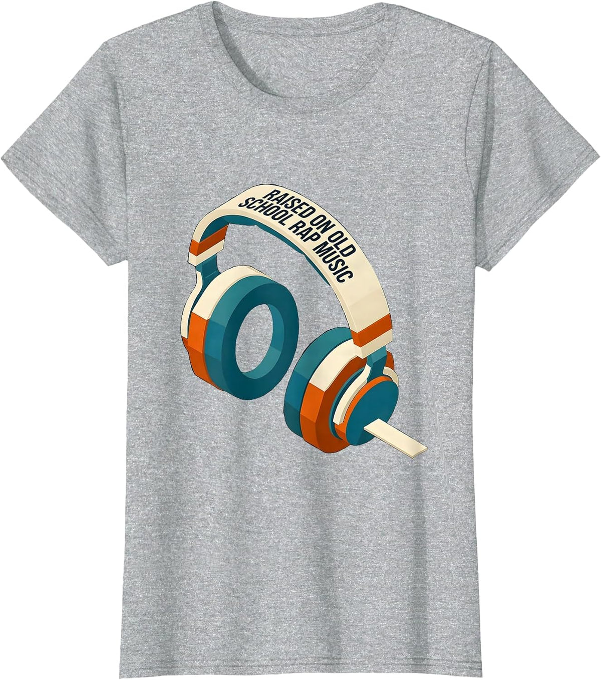Women's Raised On Old School Rap Music Retro Hip Hop Nostalgia 80s T-Shirt - Heather Grey