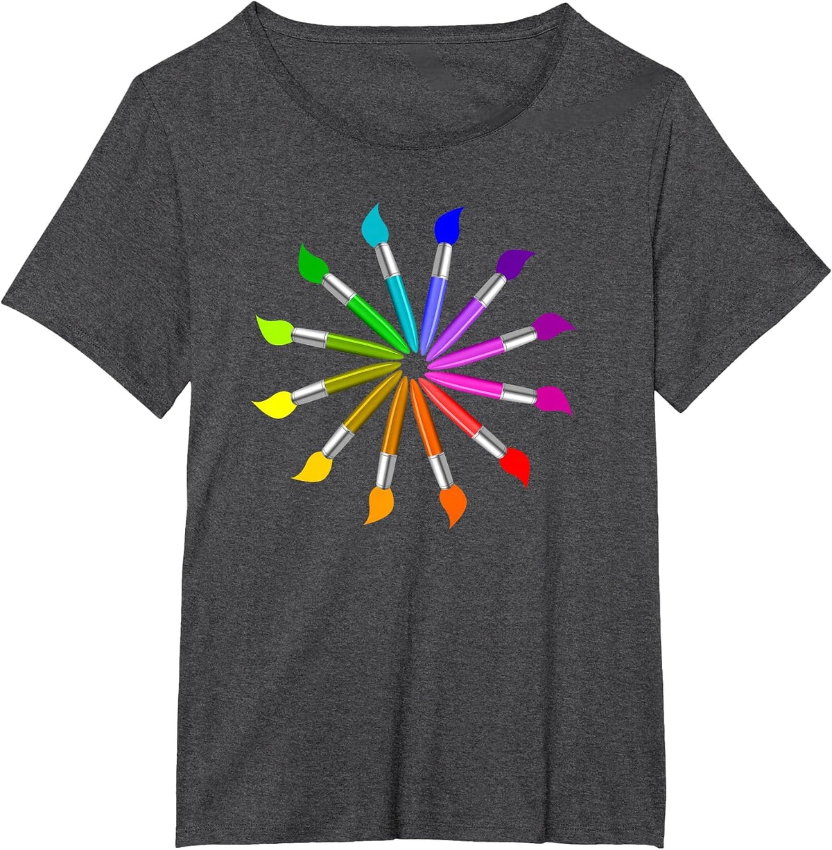 Paint Wheel Brush T Shirt for Art Teachers Educators T-Shirt - Dark Heather Grey