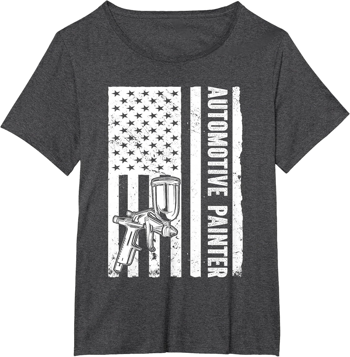 Auto Body Painter USA Flag Automotive Painter T-Shirt - Dark Heather Grey
