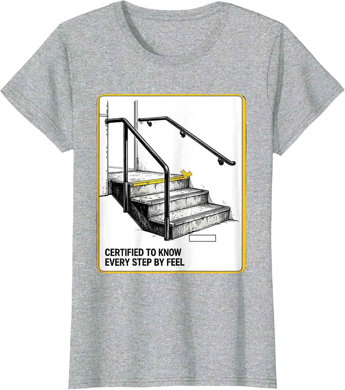 Certified To Know Every Step By Feel Funny School Bus Driver T-Shirt - Heather Grey