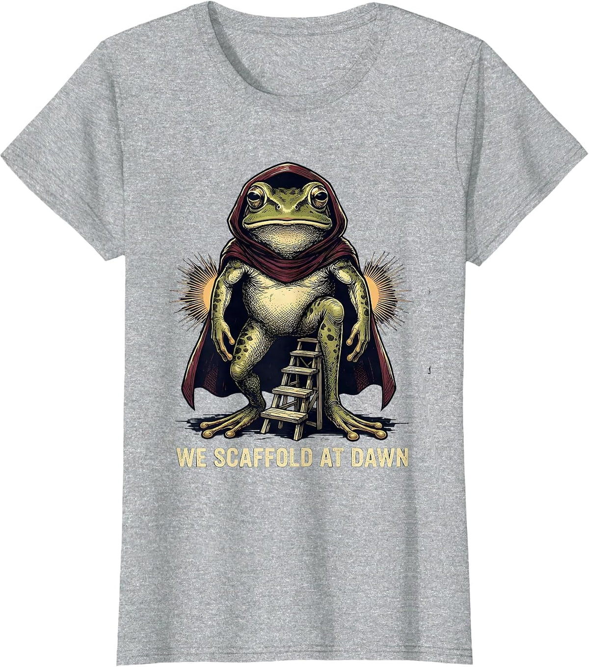 Women's We Scaffold At Dawn Funny Frog Teacher Back to School T-Shirt - Heather Grey