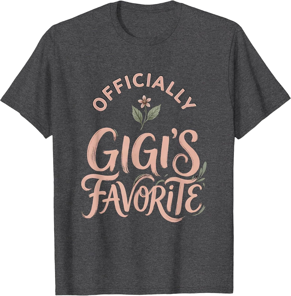 Men's Officially Gigi's Favorite Boho Typography Grandma Gift T-Shirt - Dark Heather Grey