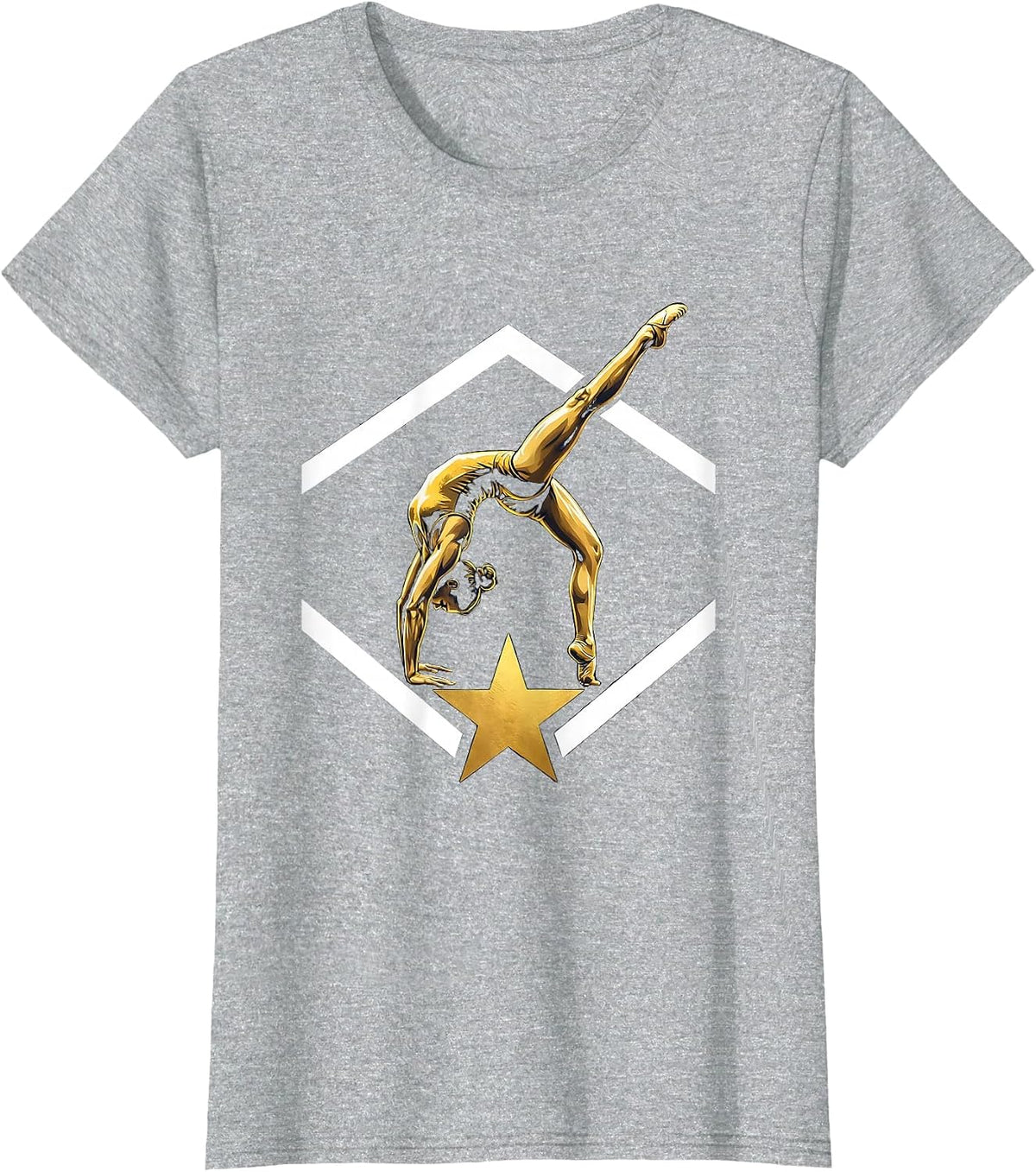 Gymnast Back Walkover Gymnastics Life Art T-Shirt - Heather Grey
