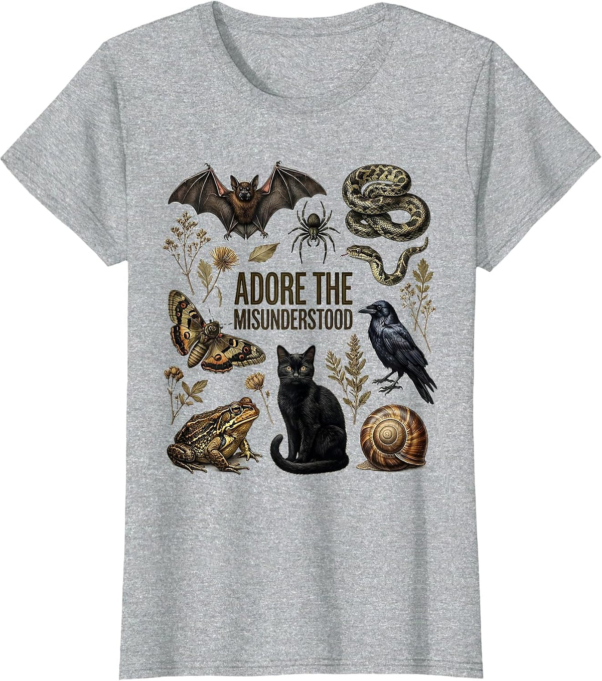 Adore The Misunderstood Botanical Nature Lover Gift T-Shirt - Heather Grey