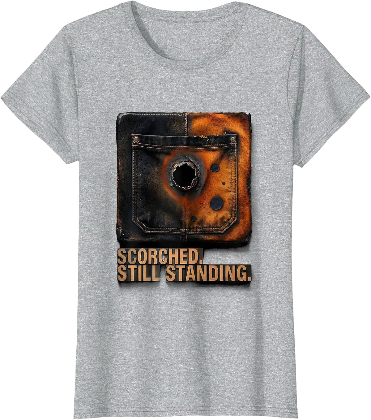 Scorched Still Standing Funny Welder Metal Worker Trade T-Shirt - Heather Grey